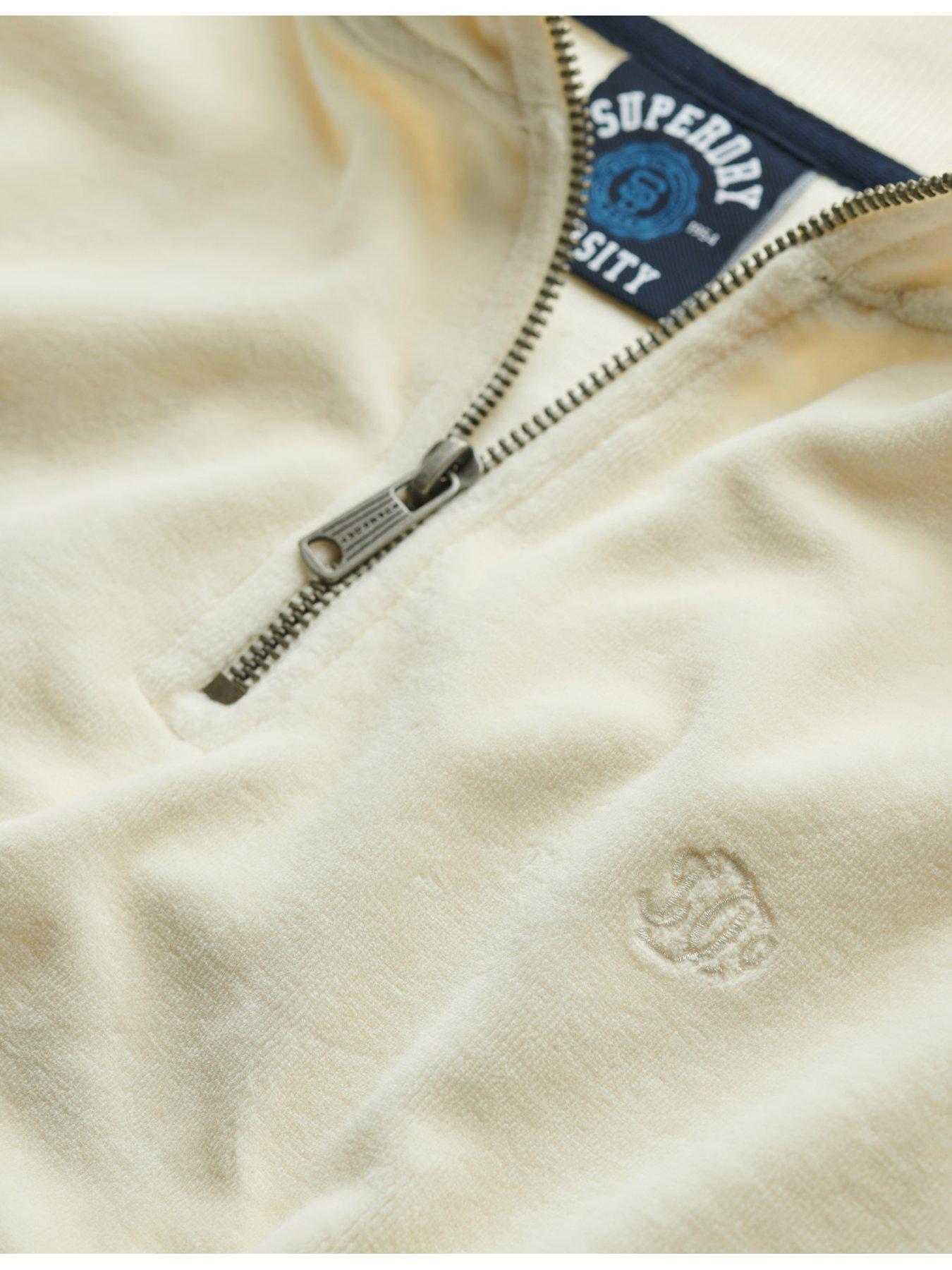 image of superdry-velour-half-zip-white
