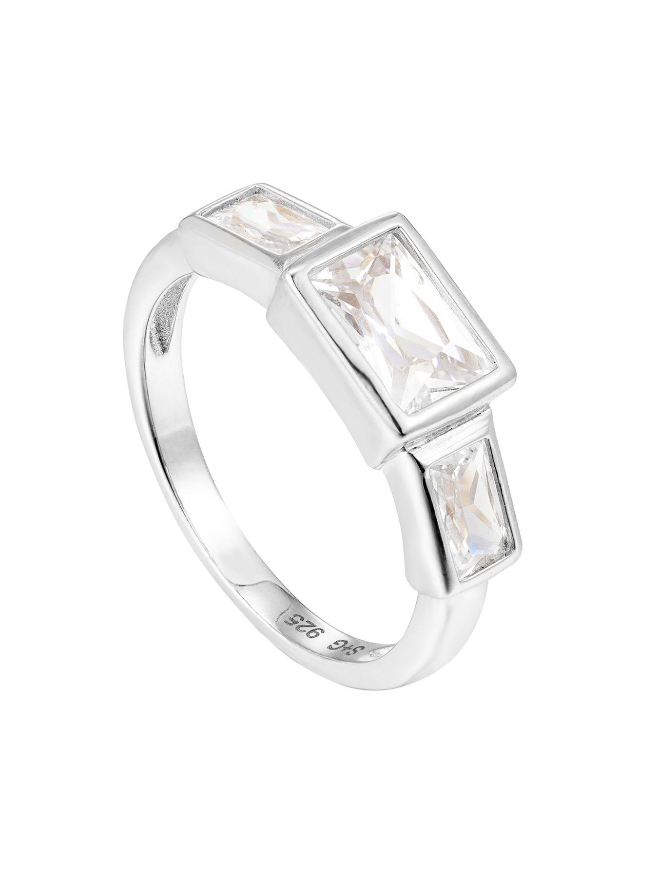 Image 2 of 5 of Seol + Gold CZ Rectangle Ring