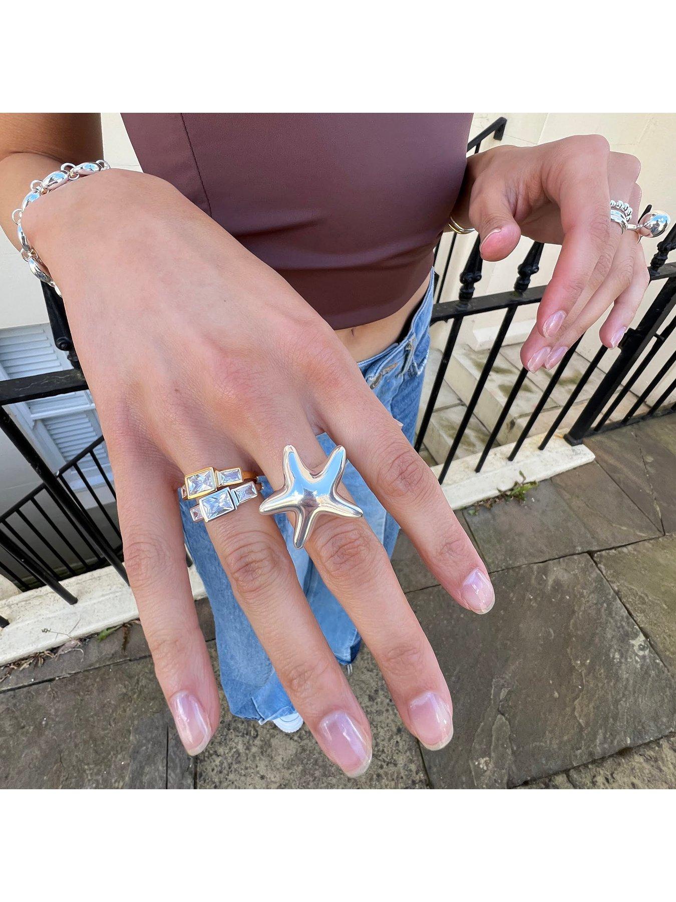  image of seol-gold-cz-rectangle-ring