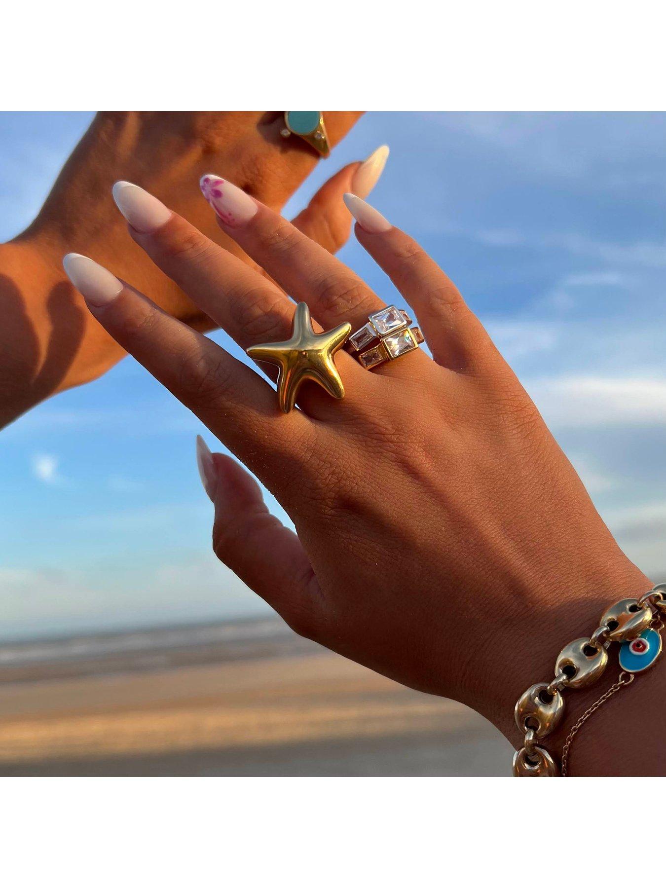 Image 5 of 5 of Seol + Gold CZ Rectangle Ring