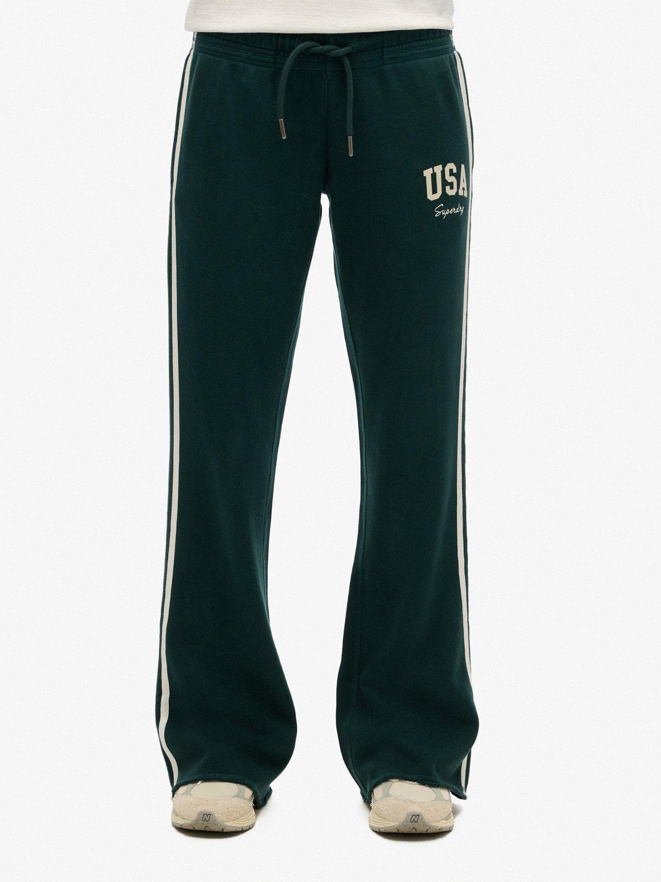 undefined Athletic Essentials Stripe Flare Joggers - Green