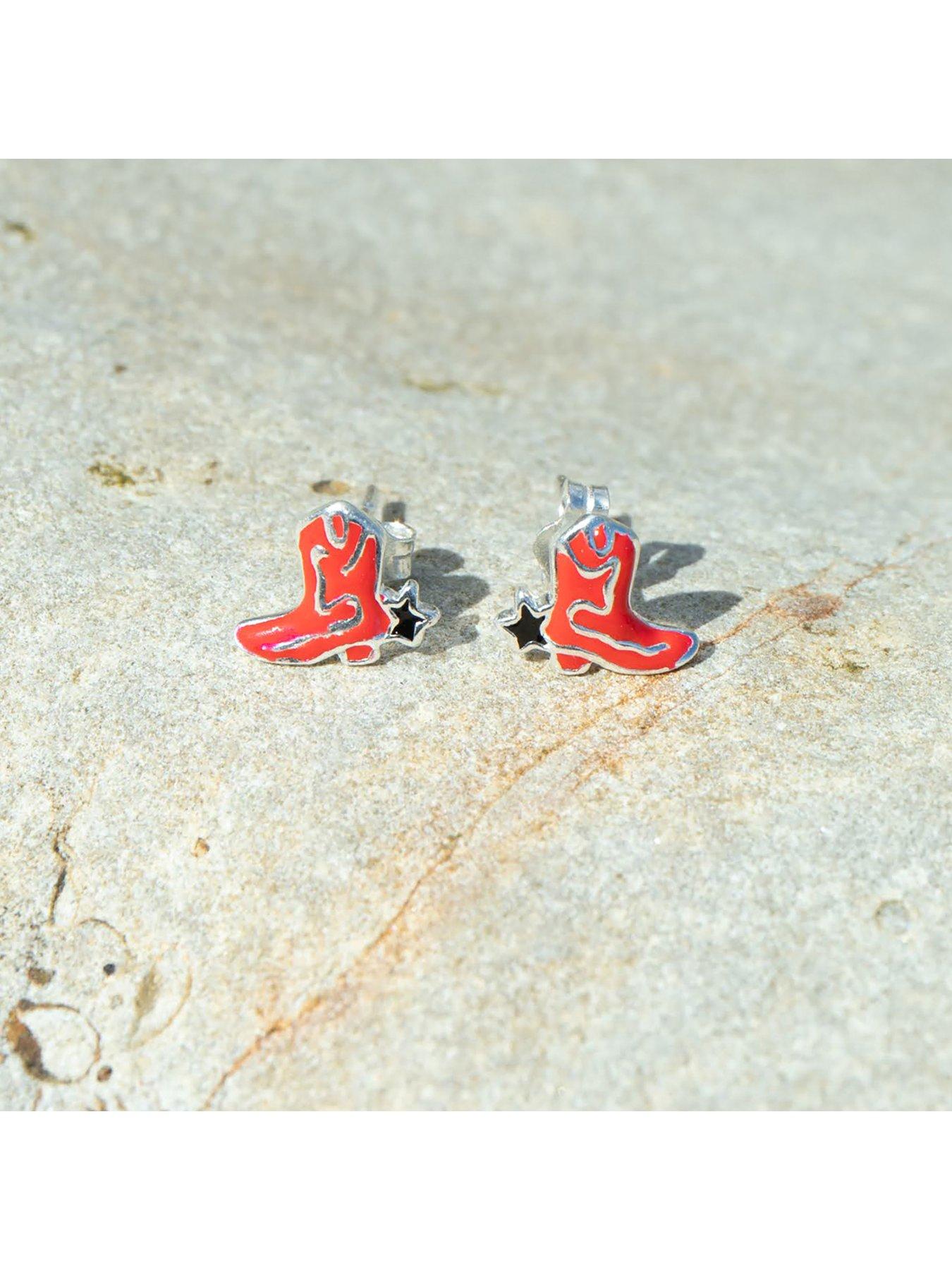  image of seol-gold-red-enamel-cowboy-boot-studs