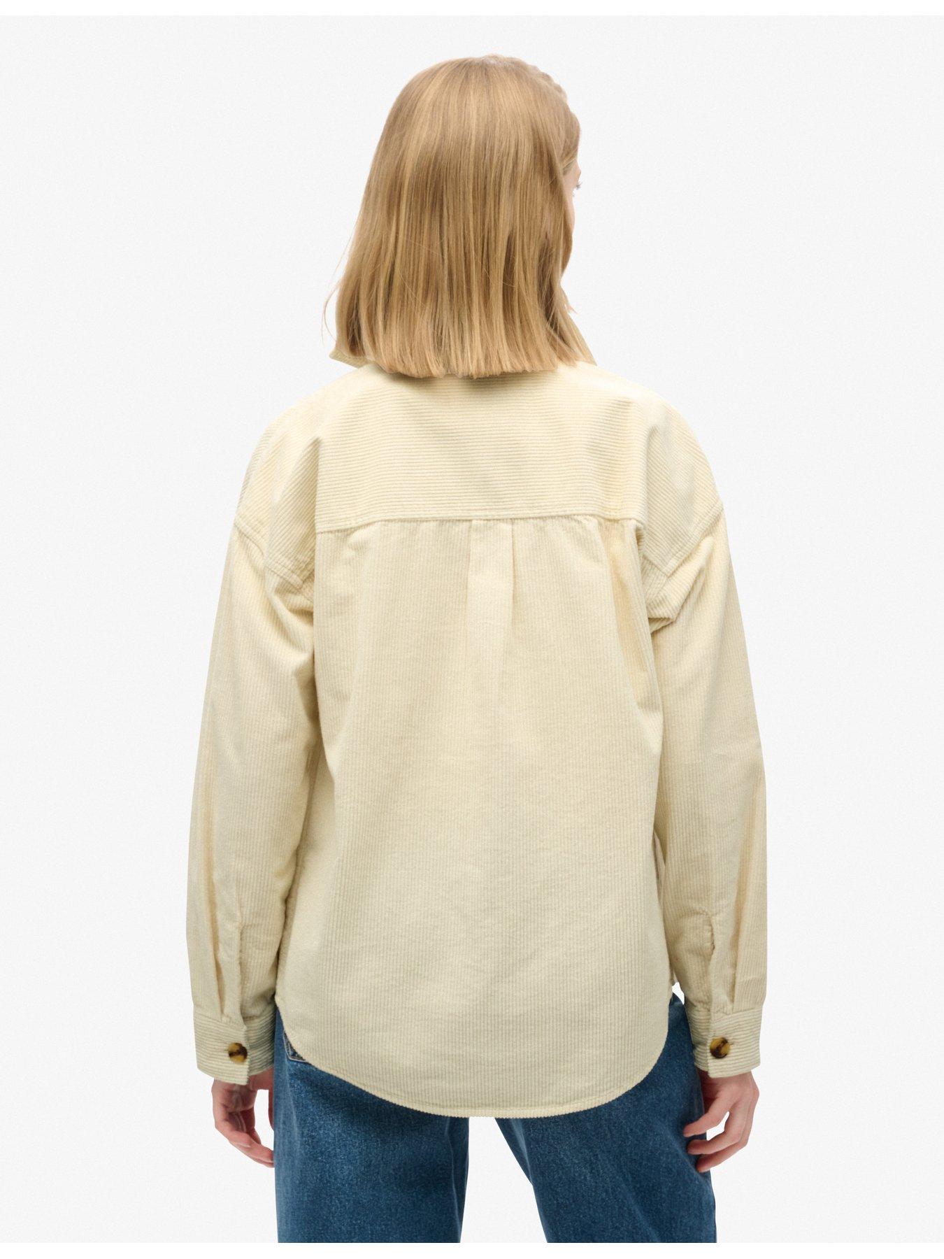  image of superdry-chunky-cord-overshirt-brown