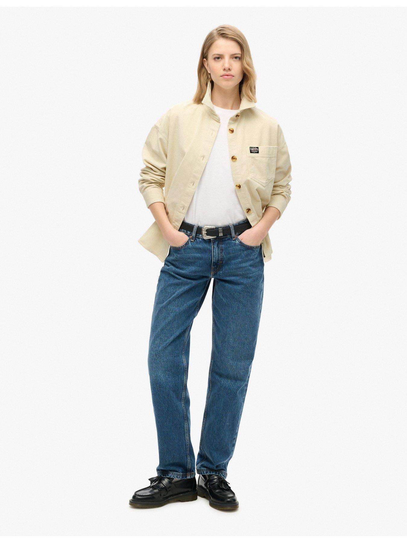  image of superdry-chunky-cord-overshirt-brown