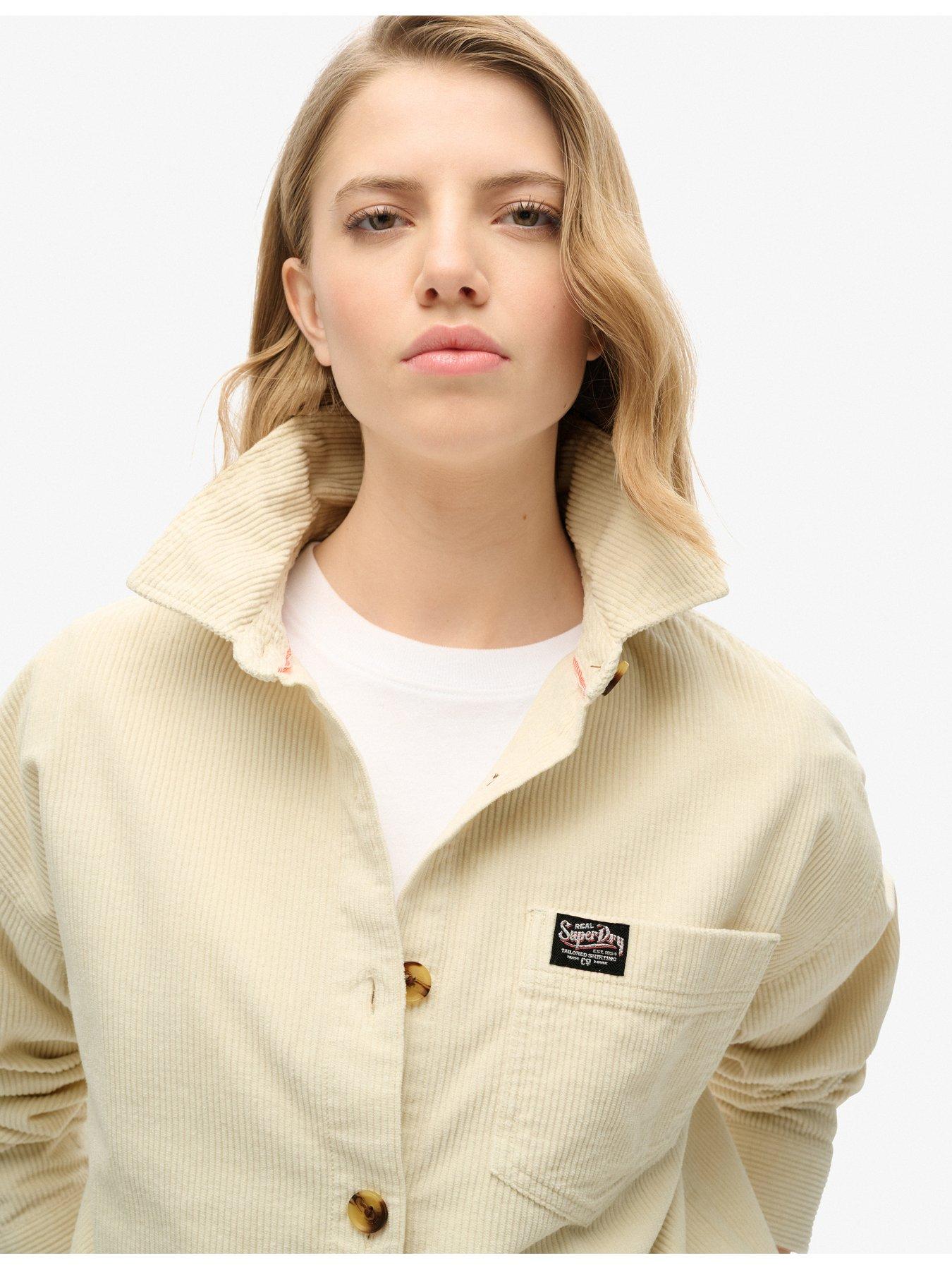  image of superdry-chunky-cord-overshirt-brown