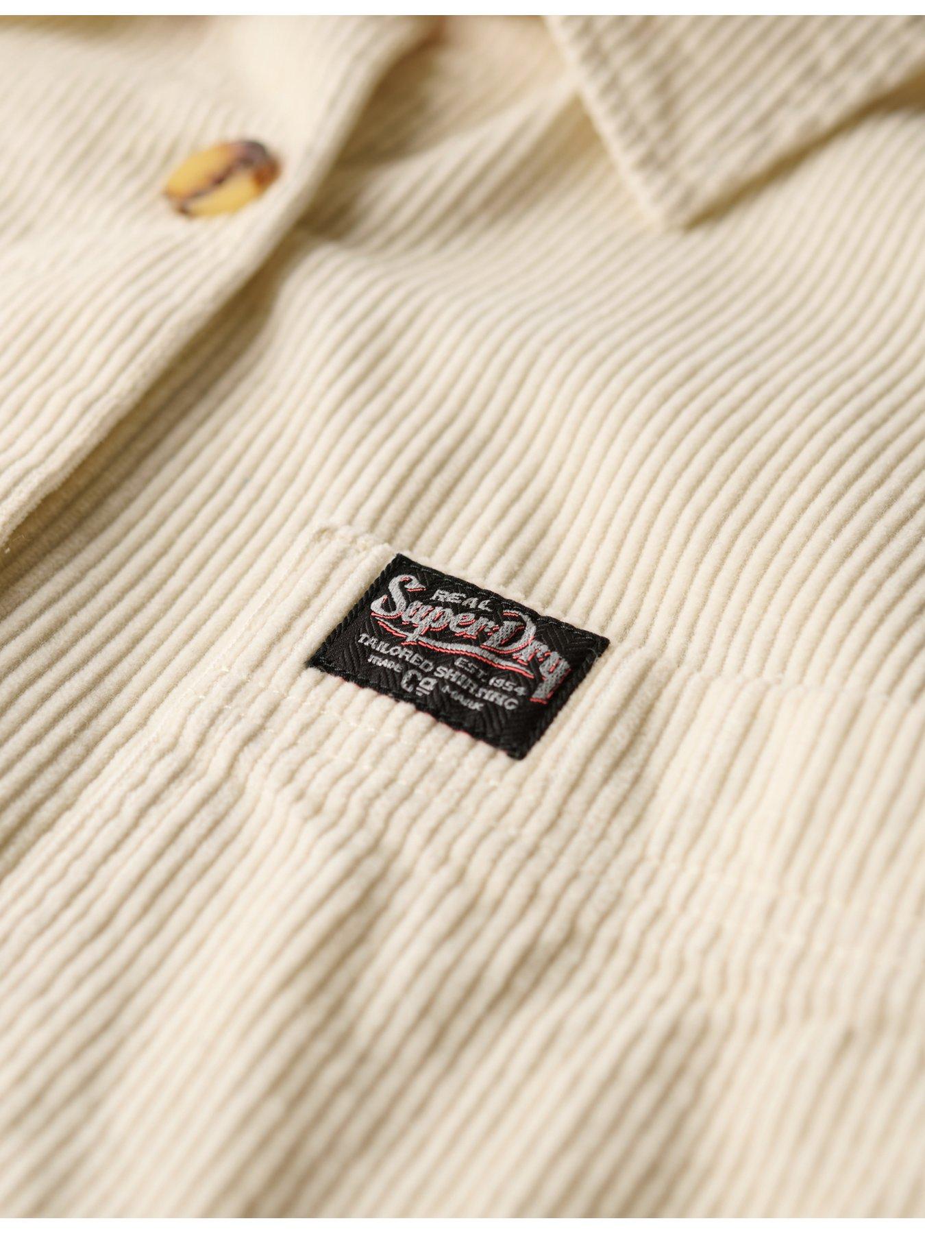  image of superdry-chunky-cord-overshirt-brown