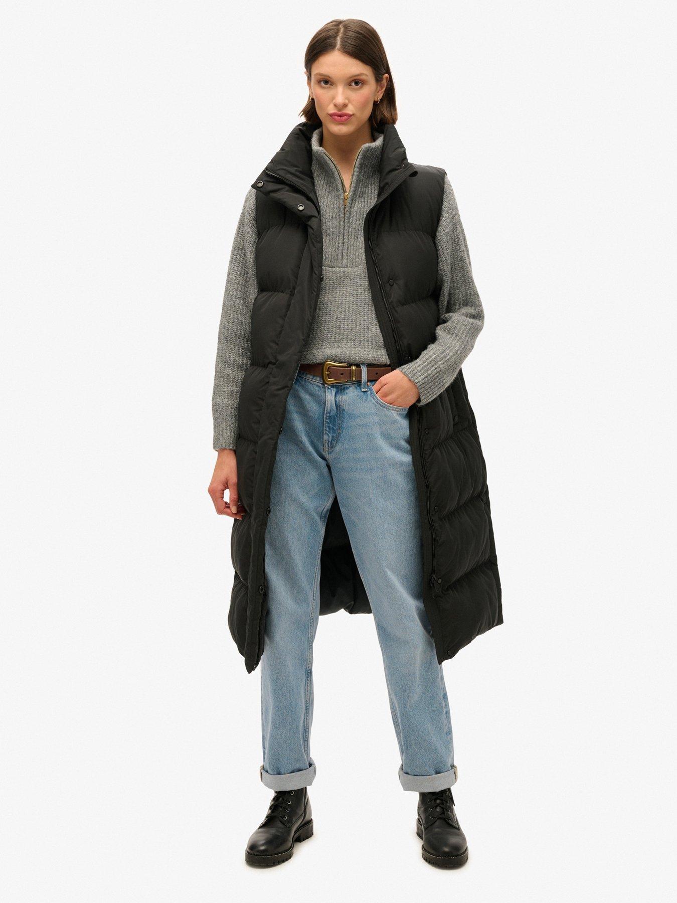 undefined Longline Puffer Gilet - Black