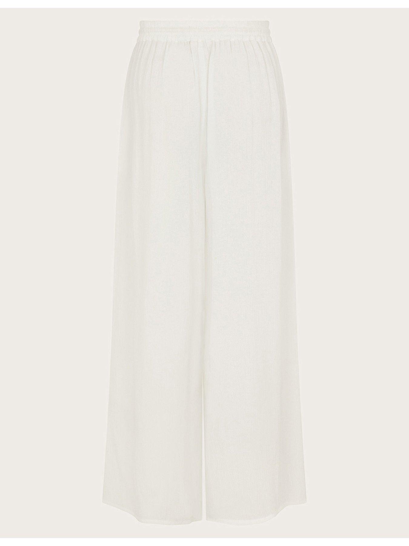  image of monsoon-girls-wide-leg-crinkle-beach-trousers-white