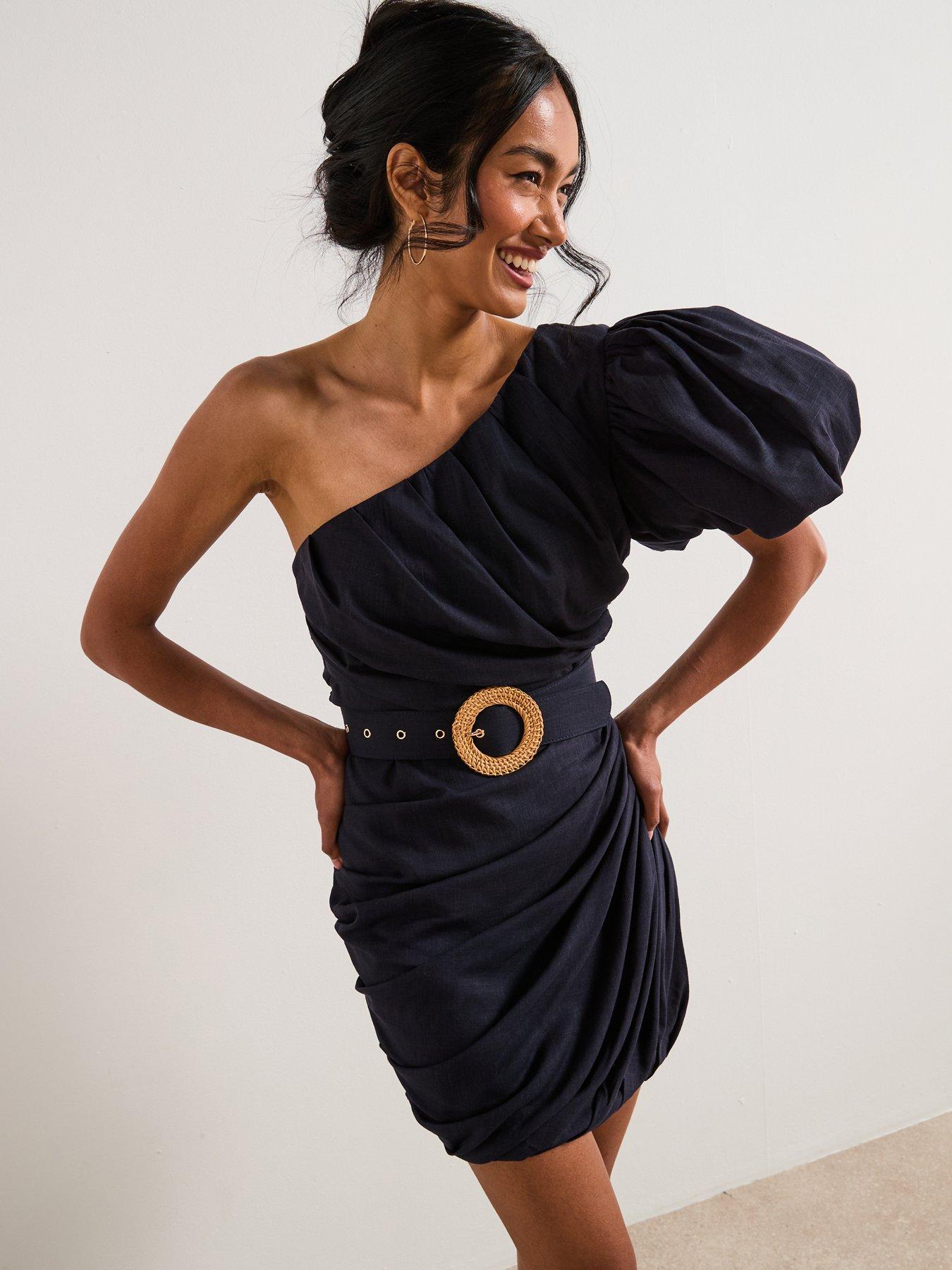 Elliatt Kara Asymmetrical Mini Dress - Navy