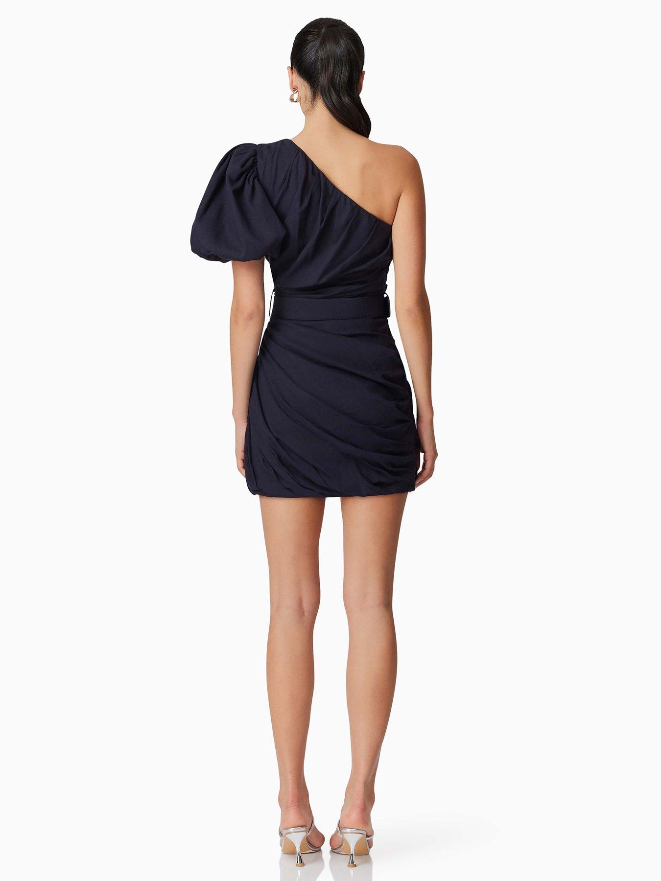  image of elliatt-kara-asymmetrical-mini-dress-navy