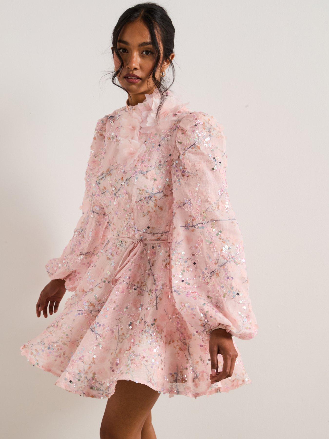 Elliatt Regina Long Sleeve Dress - Pink