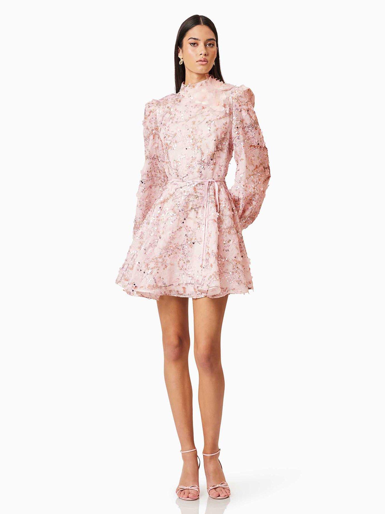 front image of elliatt-regina-longsleeve-dress
