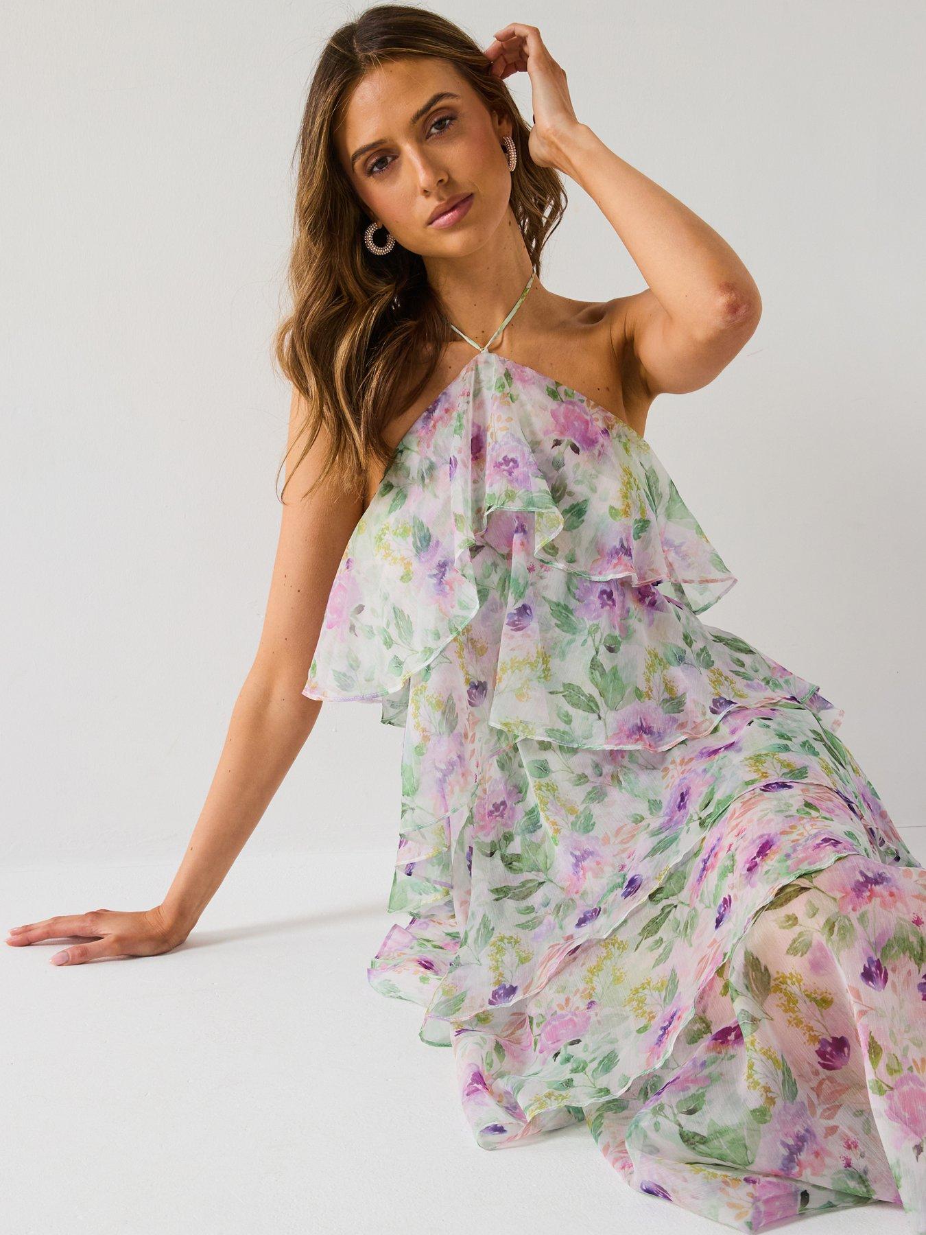 conditions apply stripe halter midi dress Multi Stripe Midi Dress Halter Neck main image 1