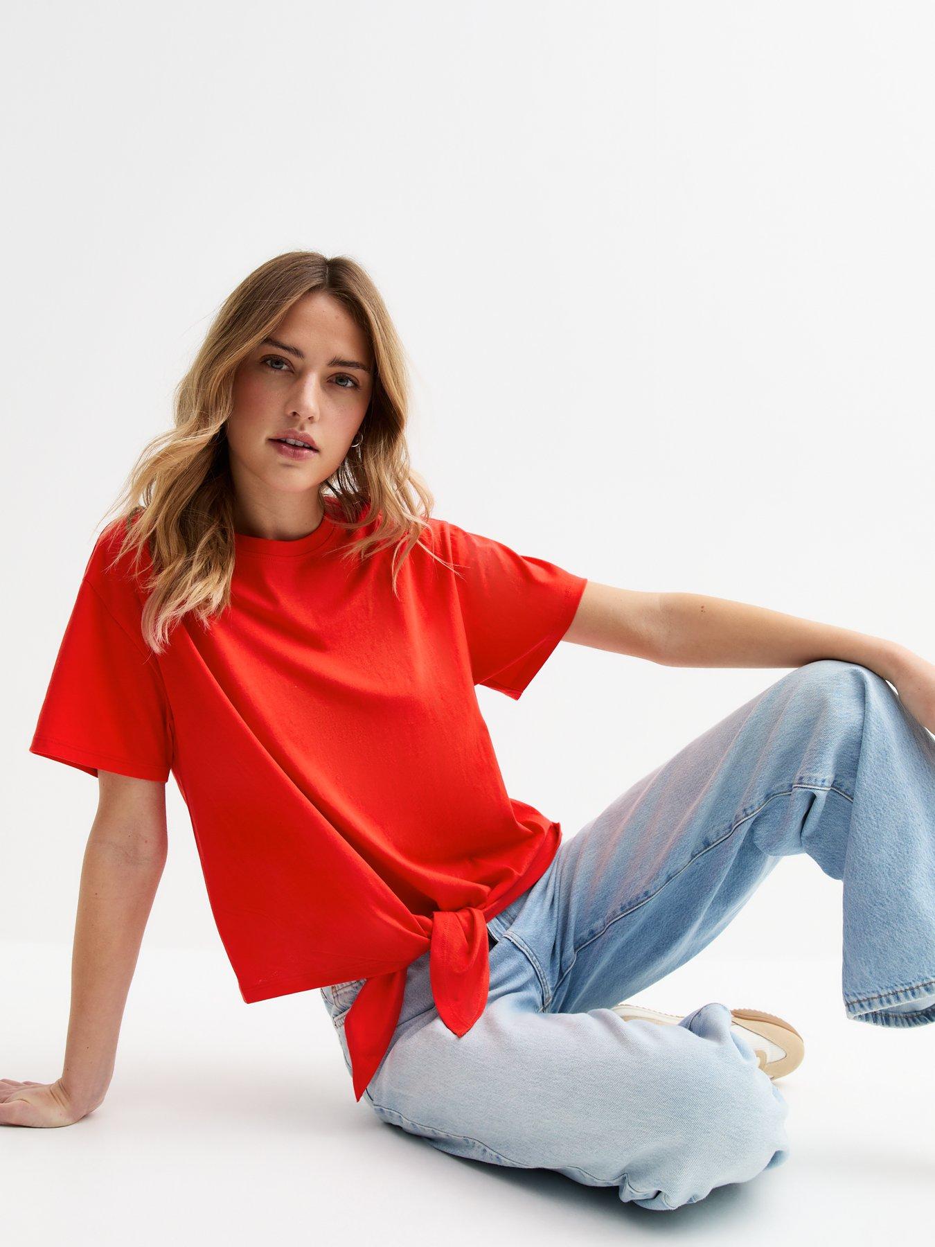 undefined Red Tie Front T-shirt