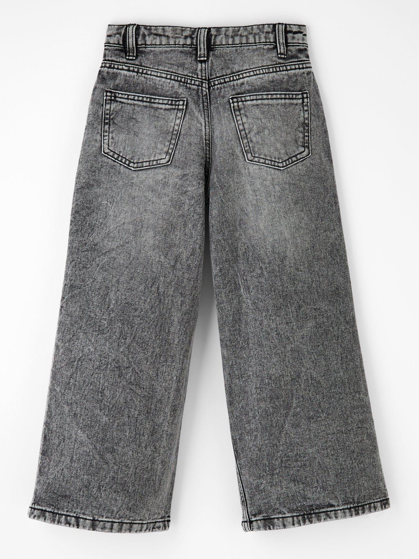  image of the-very-collection-girls-wide-leg-jeans-grey-wash