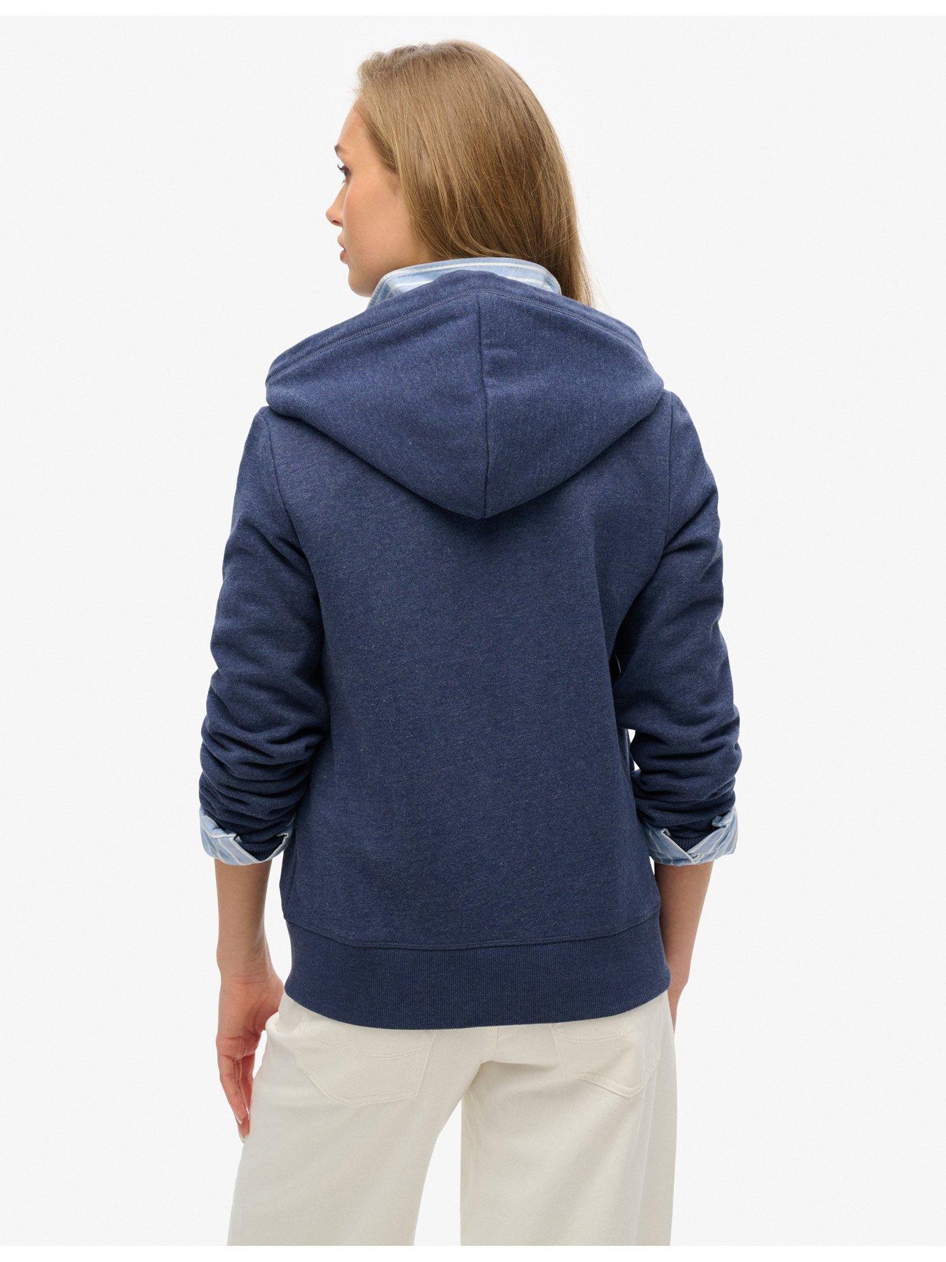  image of superdry-essential-logo-zip-hoodie-blue