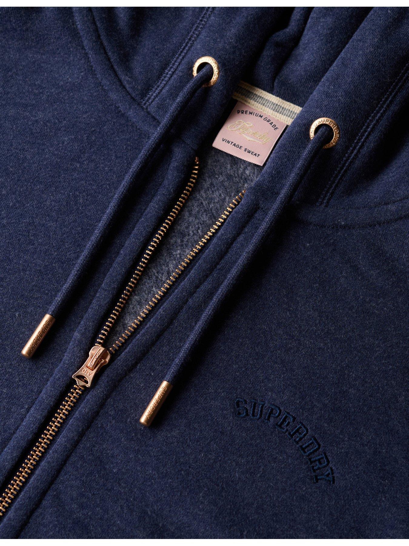  image of superdry-essential-logo-zip-hoodie-blue