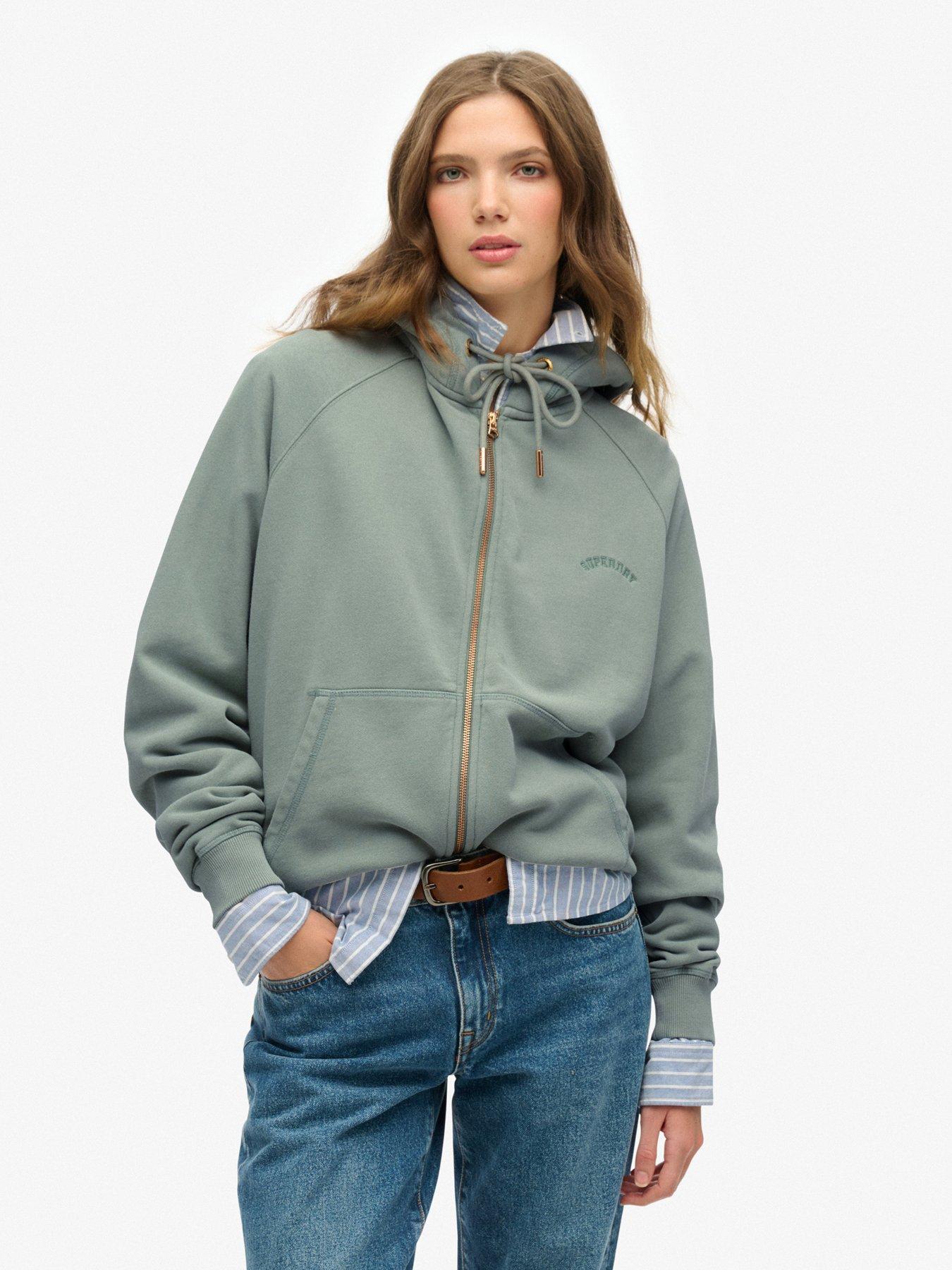 superdry-essential-logo-oversized-raglan-zip-hoodie-green