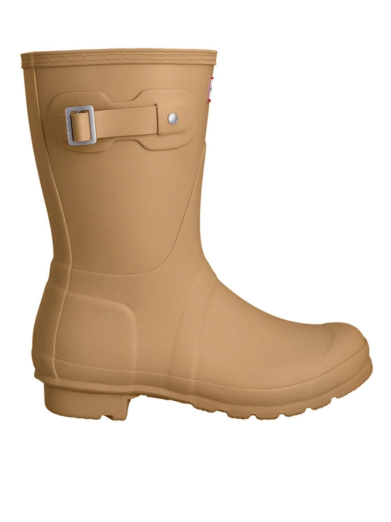  image of hunter-original-short-wellington-boot-beige
