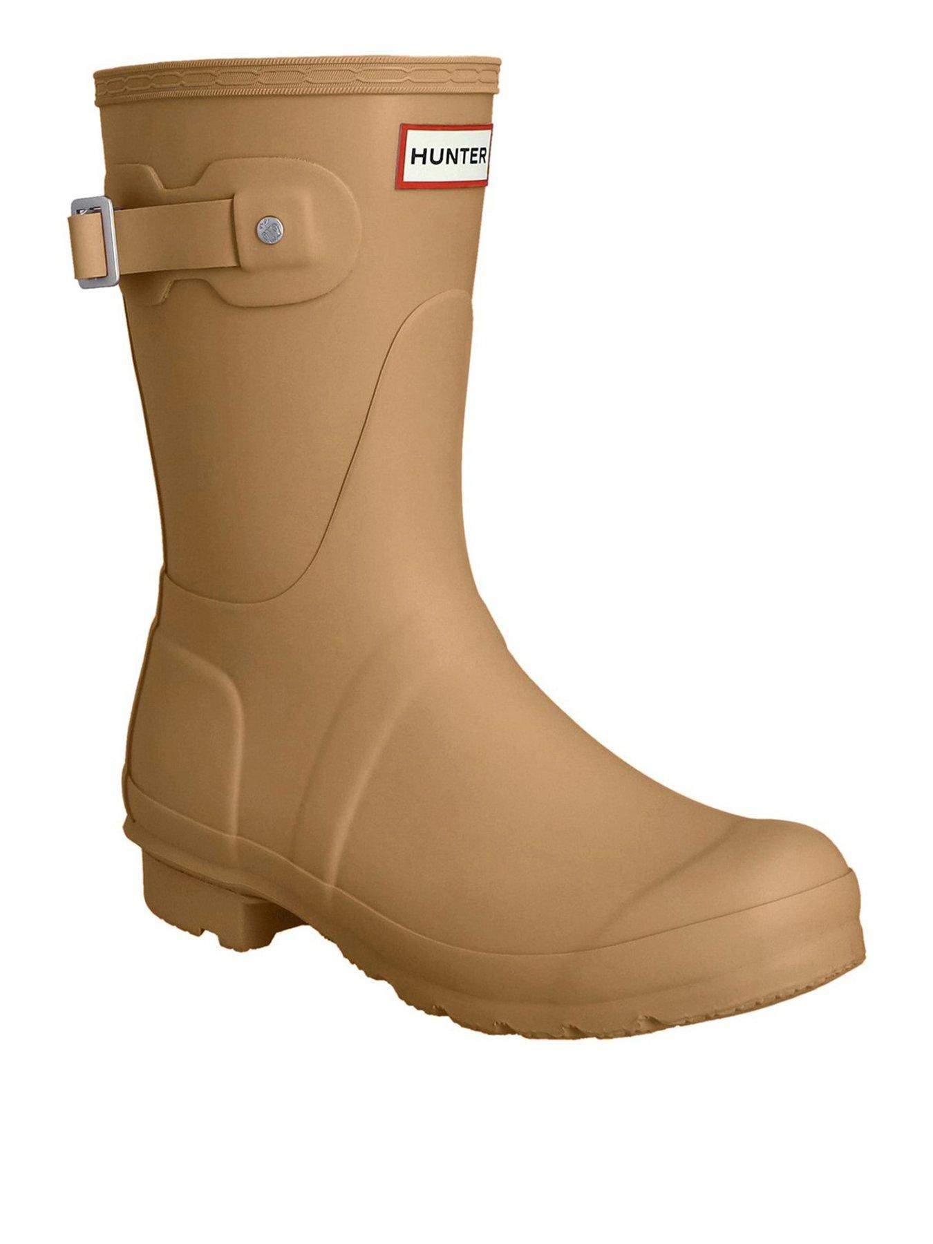  image of hunter-original-short-wellington-boot-beige