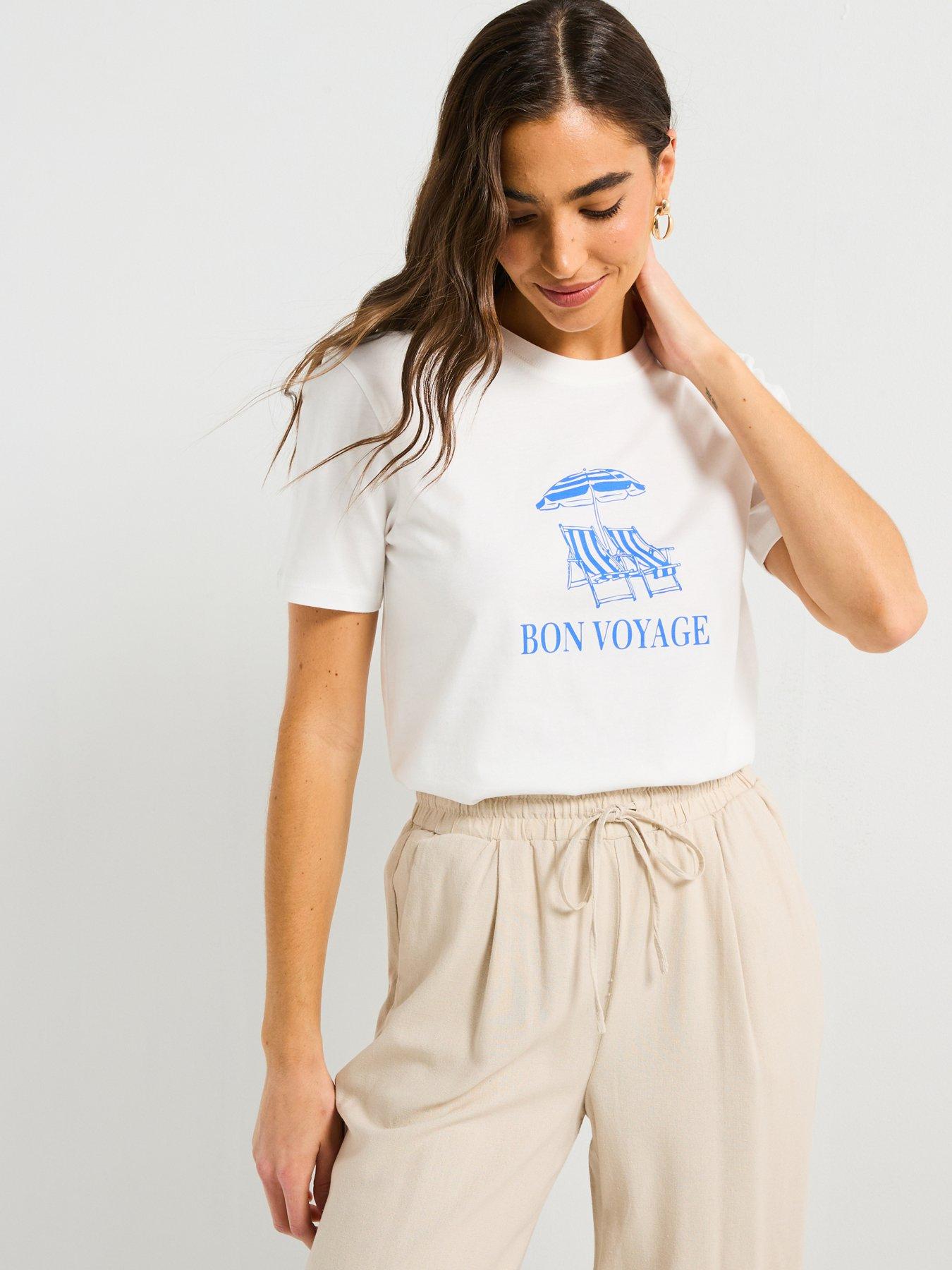 undefined Bon Voyage Printed T-Shirt - White