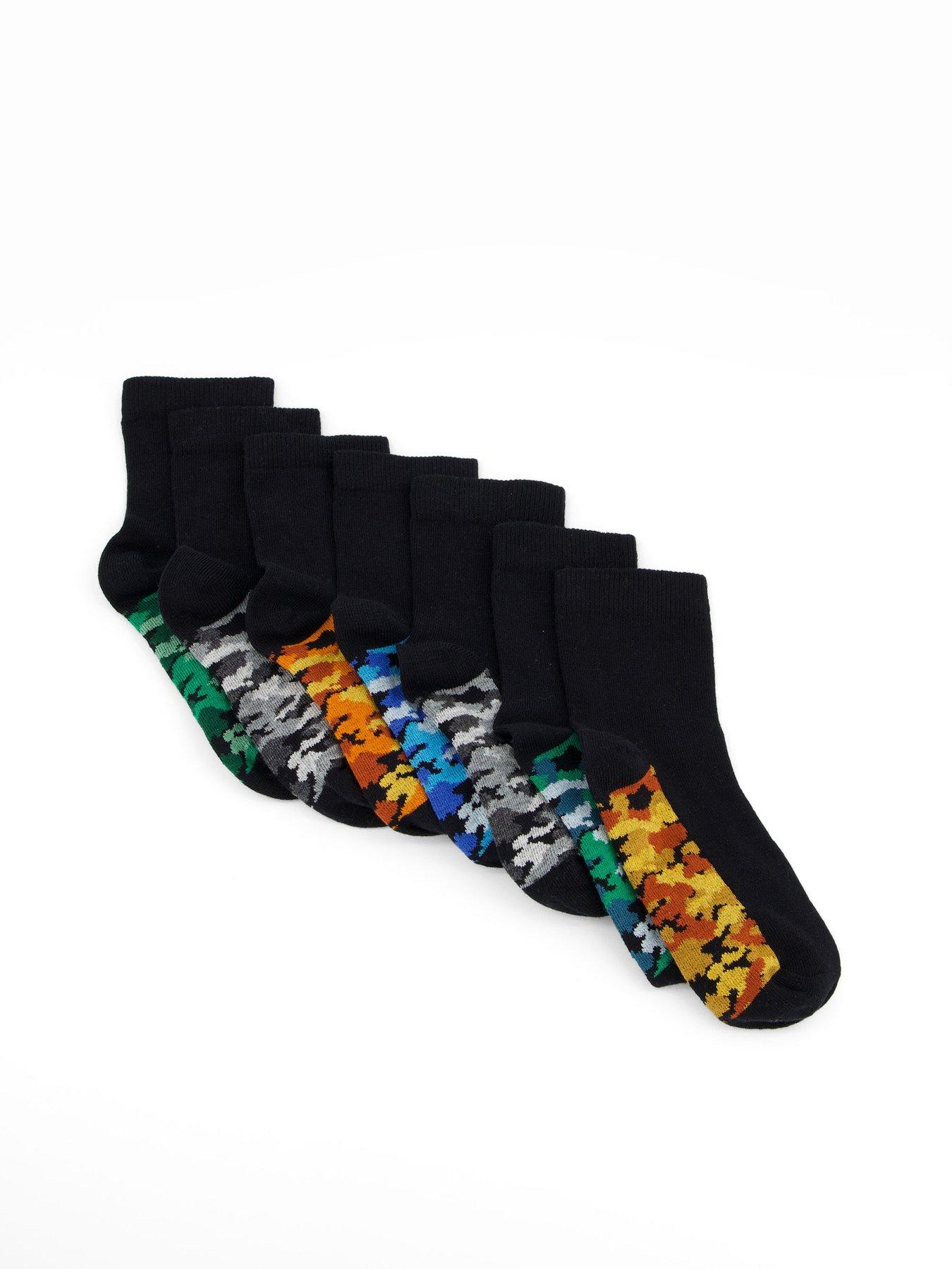 The Very Collection 7 Pack Camo Socks - Multi