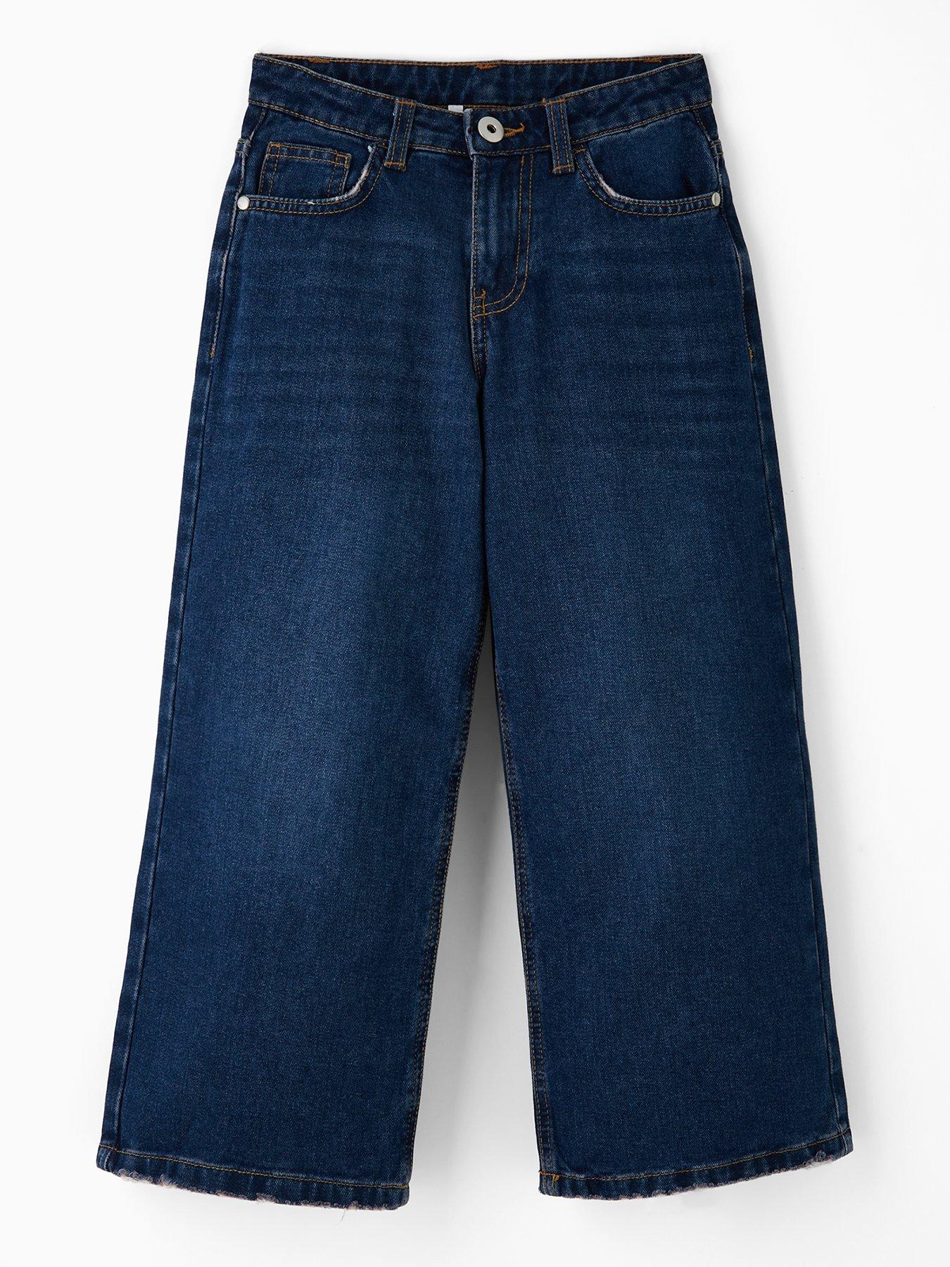The Very Collection Girls Wide Leg Jeans - Mid Wash