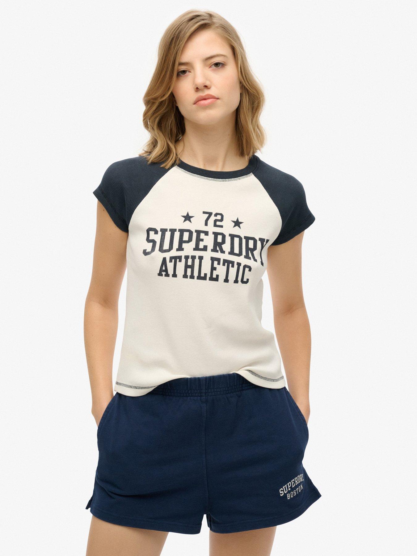  image of superdry-athletic-essentials-raglan-cap-sleeve-t-shirt-white