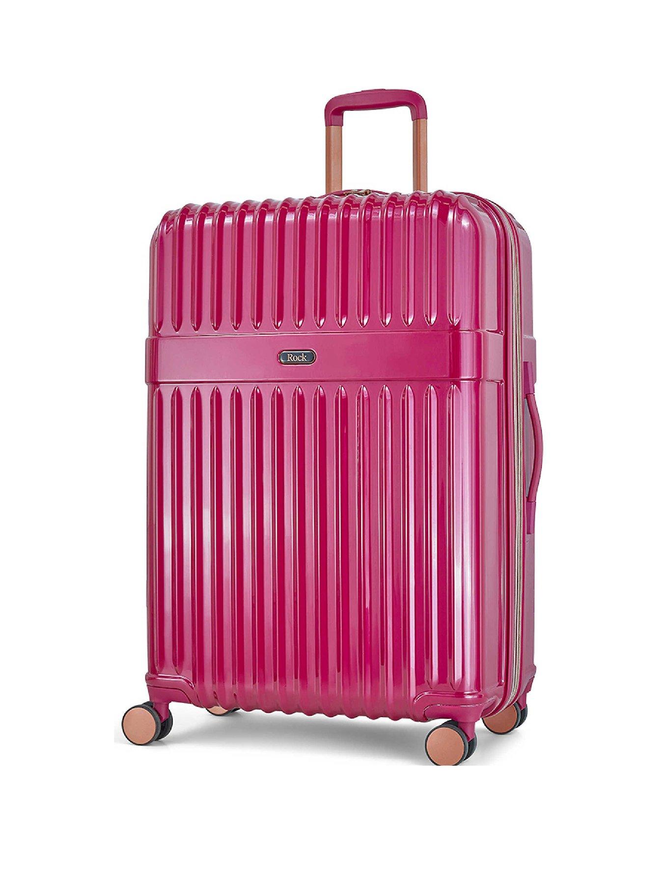  image of rock-luggage-selene-pink-4-piece-suitcase-set-vanitycabinmediumlarge
