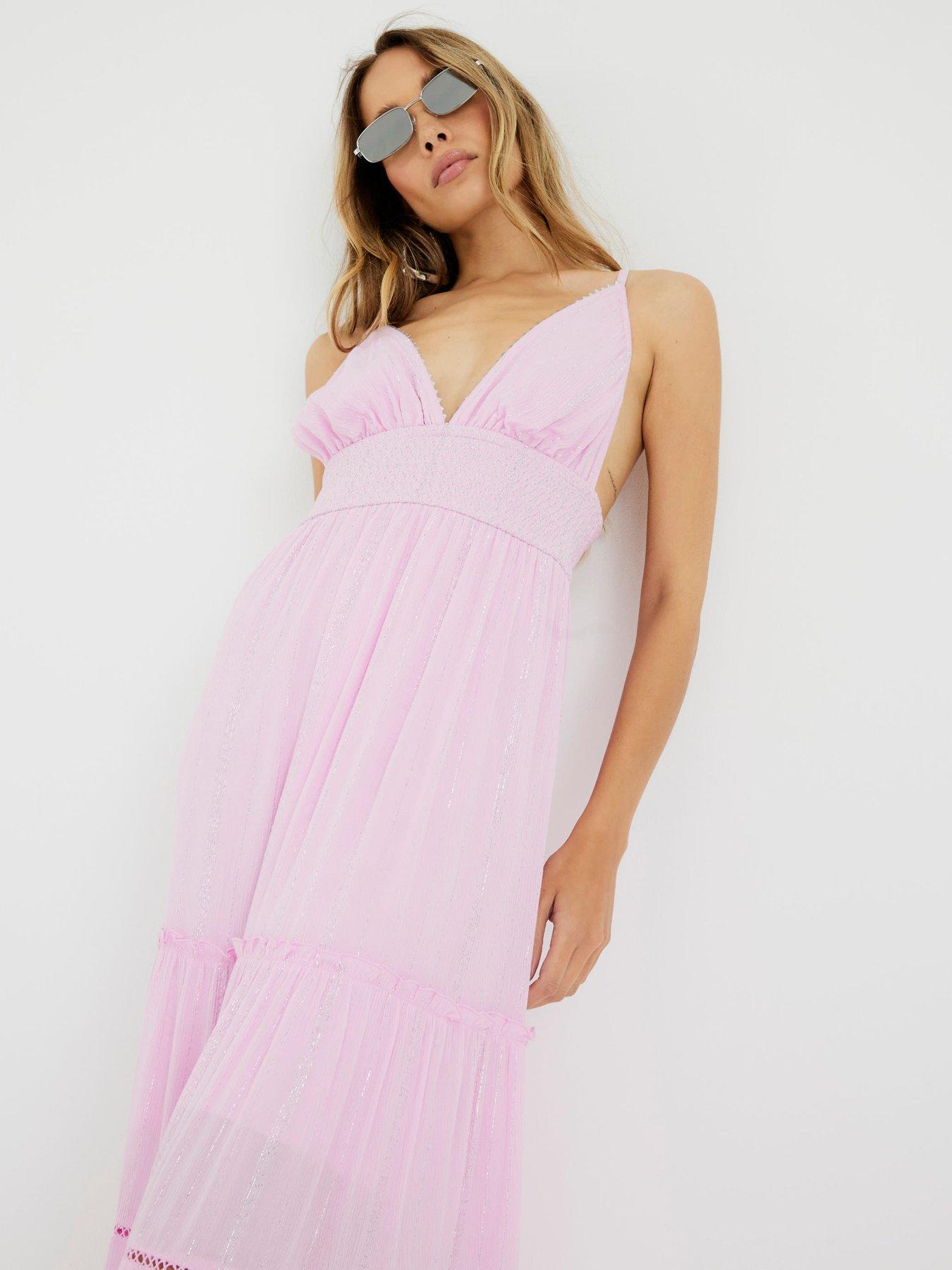 Image 3 of 4 of River Island Maxi Beach Dress - Light Pink