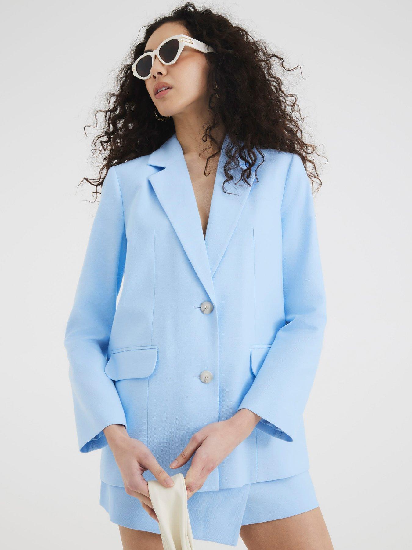 River Island Oversized Blazer - Light Blue