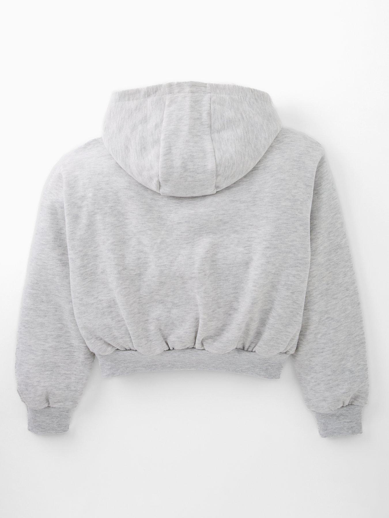  image of v-by-very-girls-zip-up-hoodie-grey