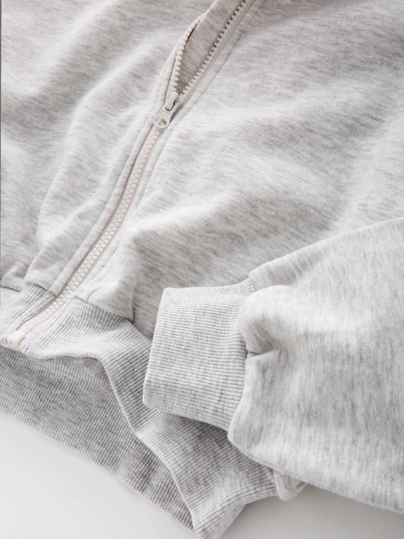  image of v-by-very-girls-zip-up-hoodie-grey