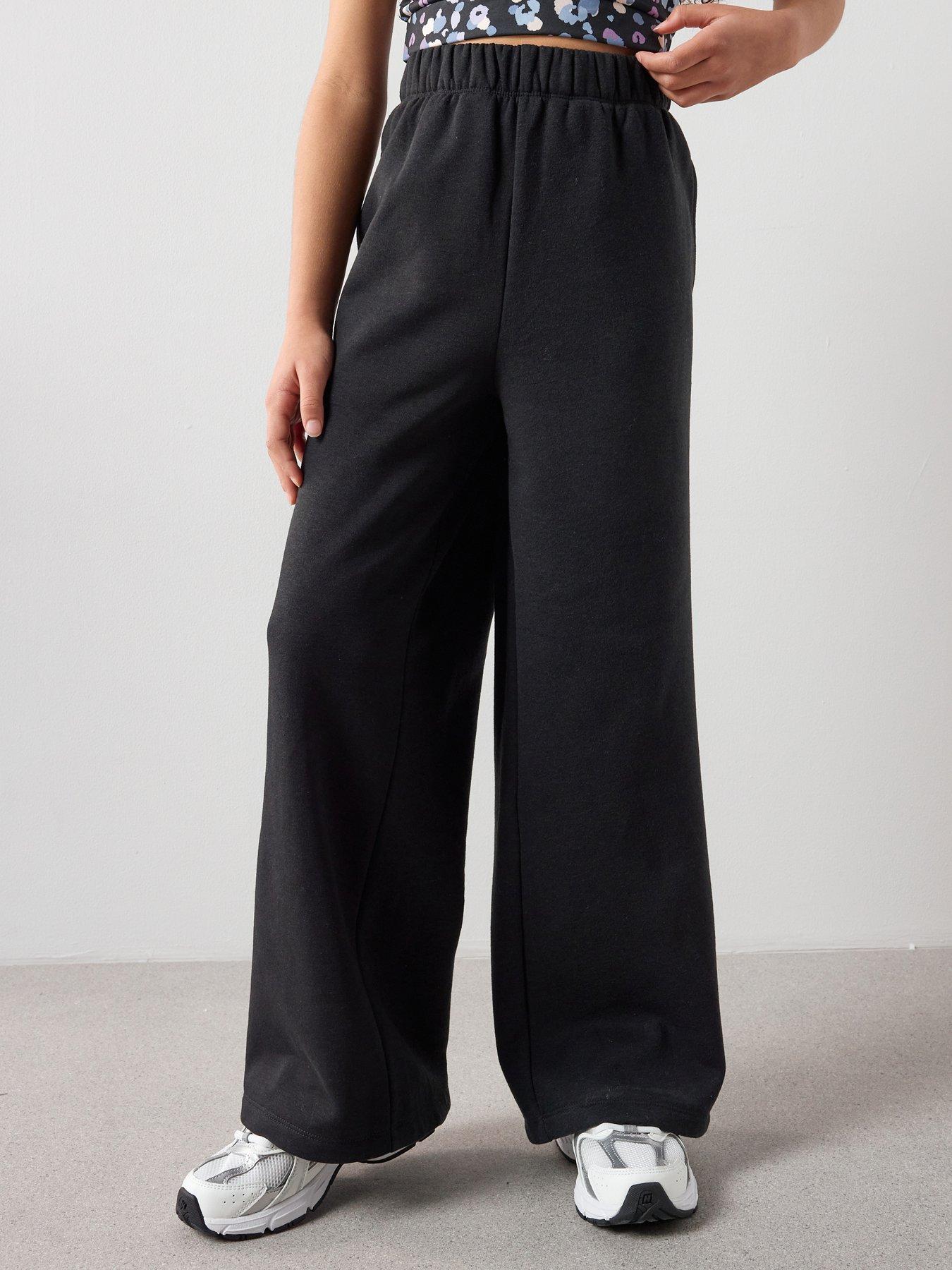 V by Very Wide Leg Joggers - Black