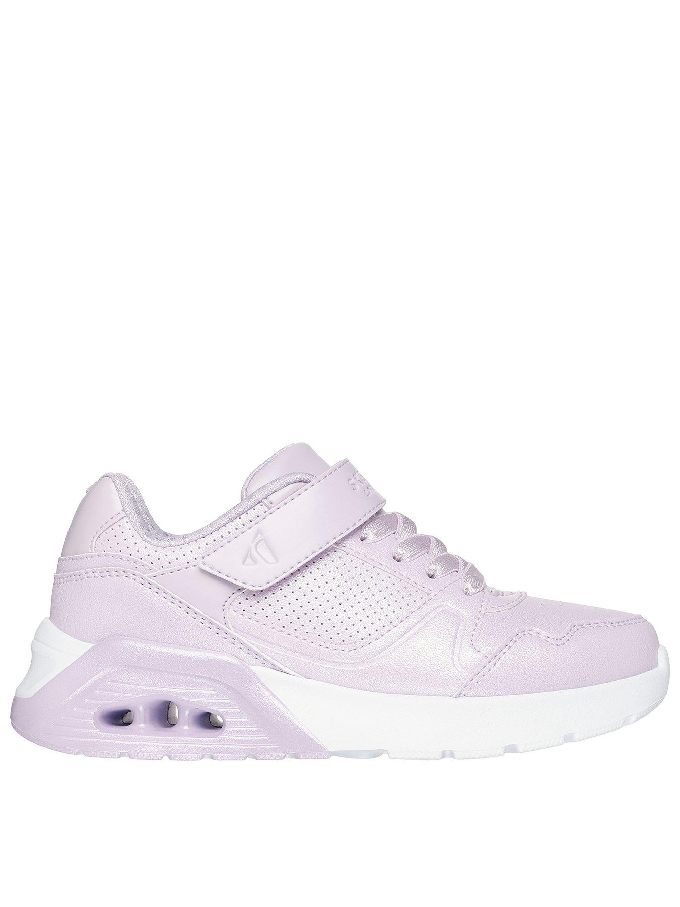 Image 1 of 5 of Skechers Gore &amp; Strap Shimmer Sneaker with Quarter Perforated Detail - Purple
