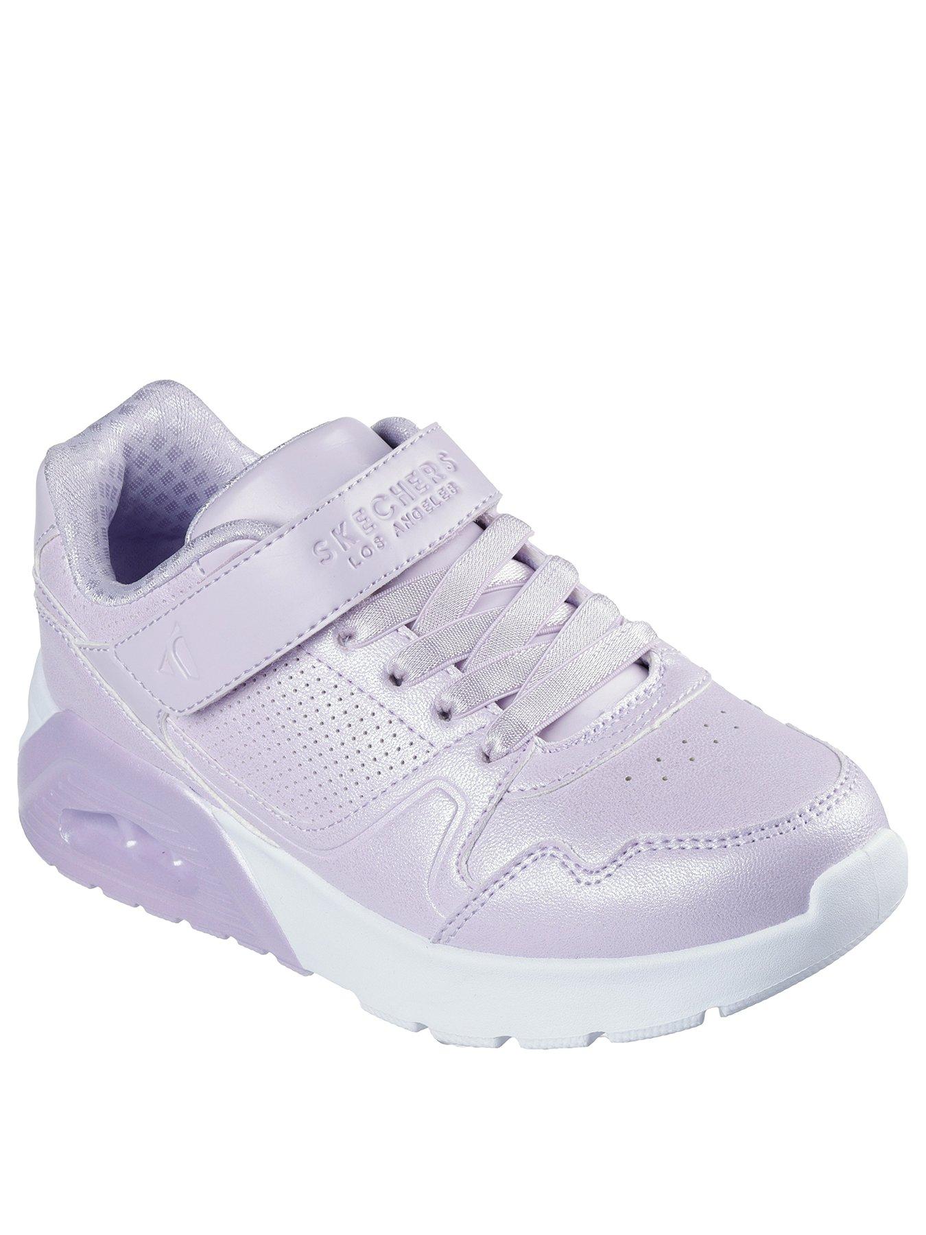 Image 2 of 5 of Skechers Gore &amp; Strap Shimmer Sneaker with Quarter Perforated Detail - Purple