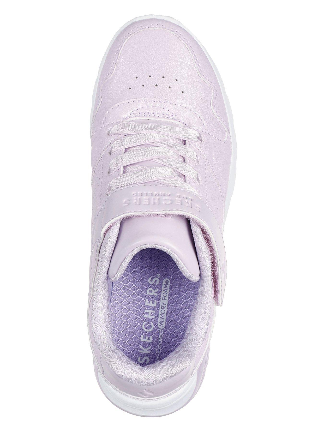 Image 3 of 5 of Skechers Gore &amp; Strap Shimmer Sneaker with Quarter Perforated Detail - Purple