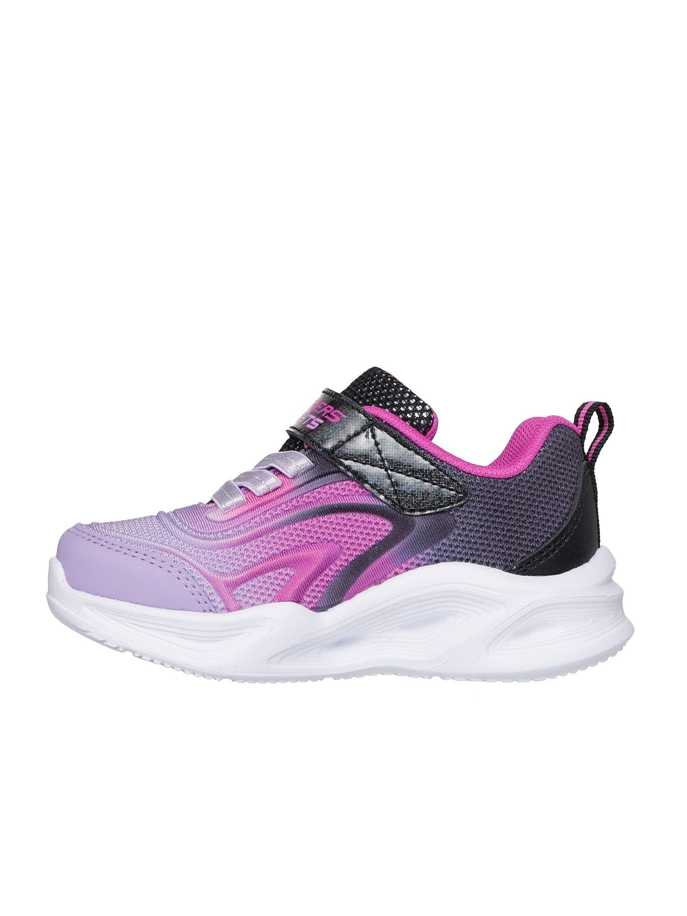 Image 5 of 5 of Skechers Lighted Gore &amp; Strap Sneaker with Ombre Embossed Upper - Purple