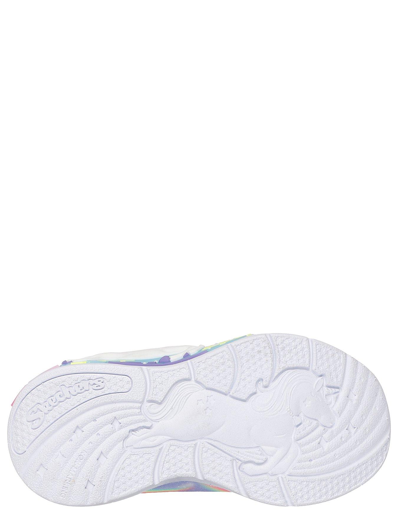 Image 4 of 5 of Skechers Lighted Unicorn Bungee &amp; Gore Sneaker W/ Rainbow Glitter Print Upper