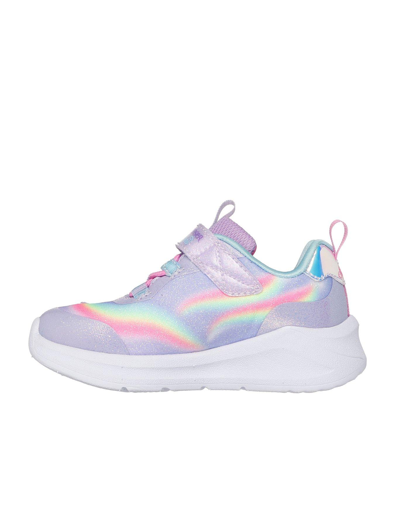 Image 5 of 5 of Skechers Lighted Unicorn Bungee &amp; Gore Sneaker W/ Rainbow Glitter Print Upper