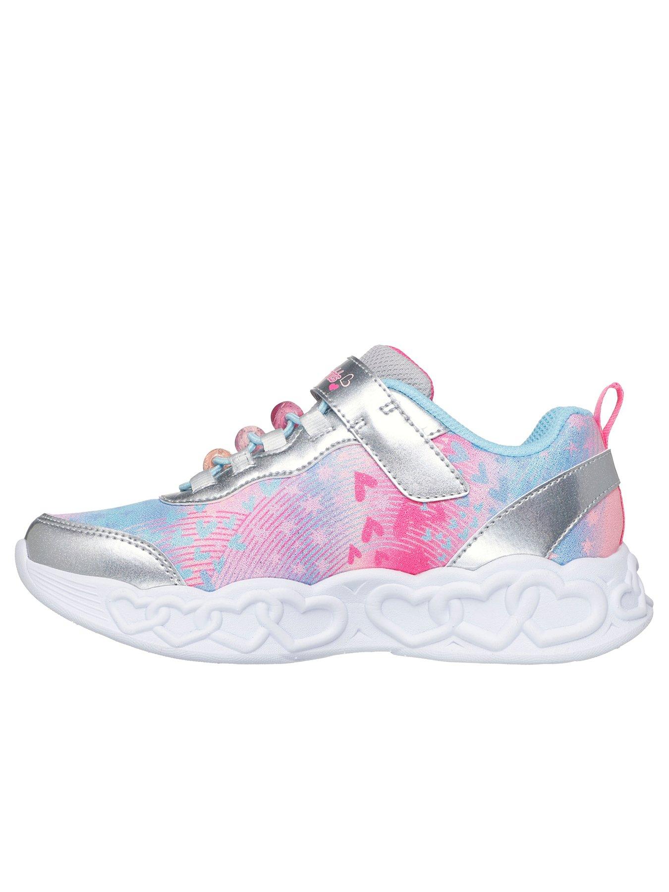 Image 5 of 5 of Skechers Lighted Bungee &amp; Strap with Sparkle Mesh &amp; Charms - Silver