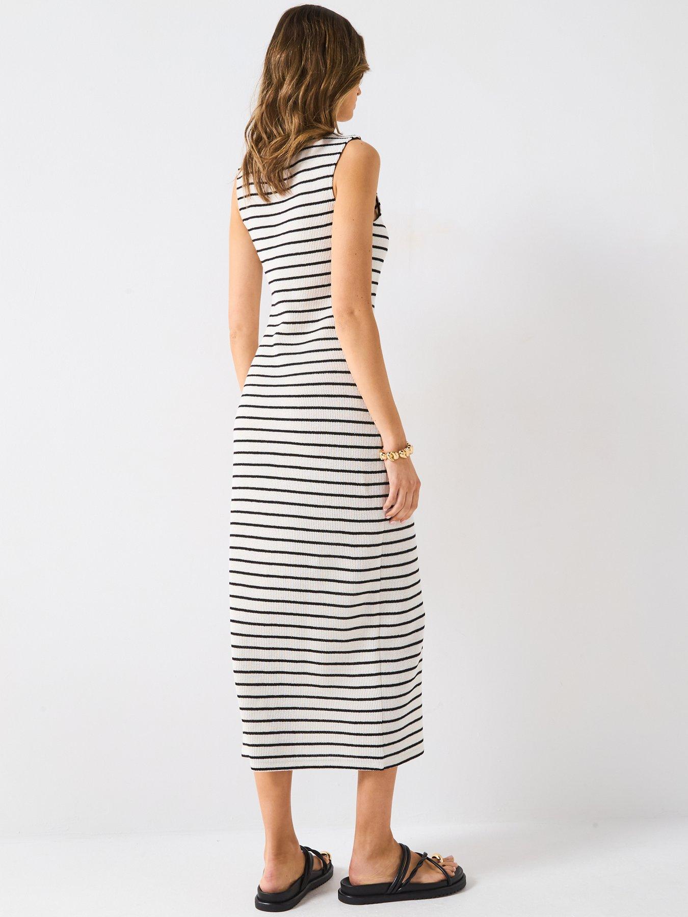 stillFront image of v-by-very-textured-column-dress-white