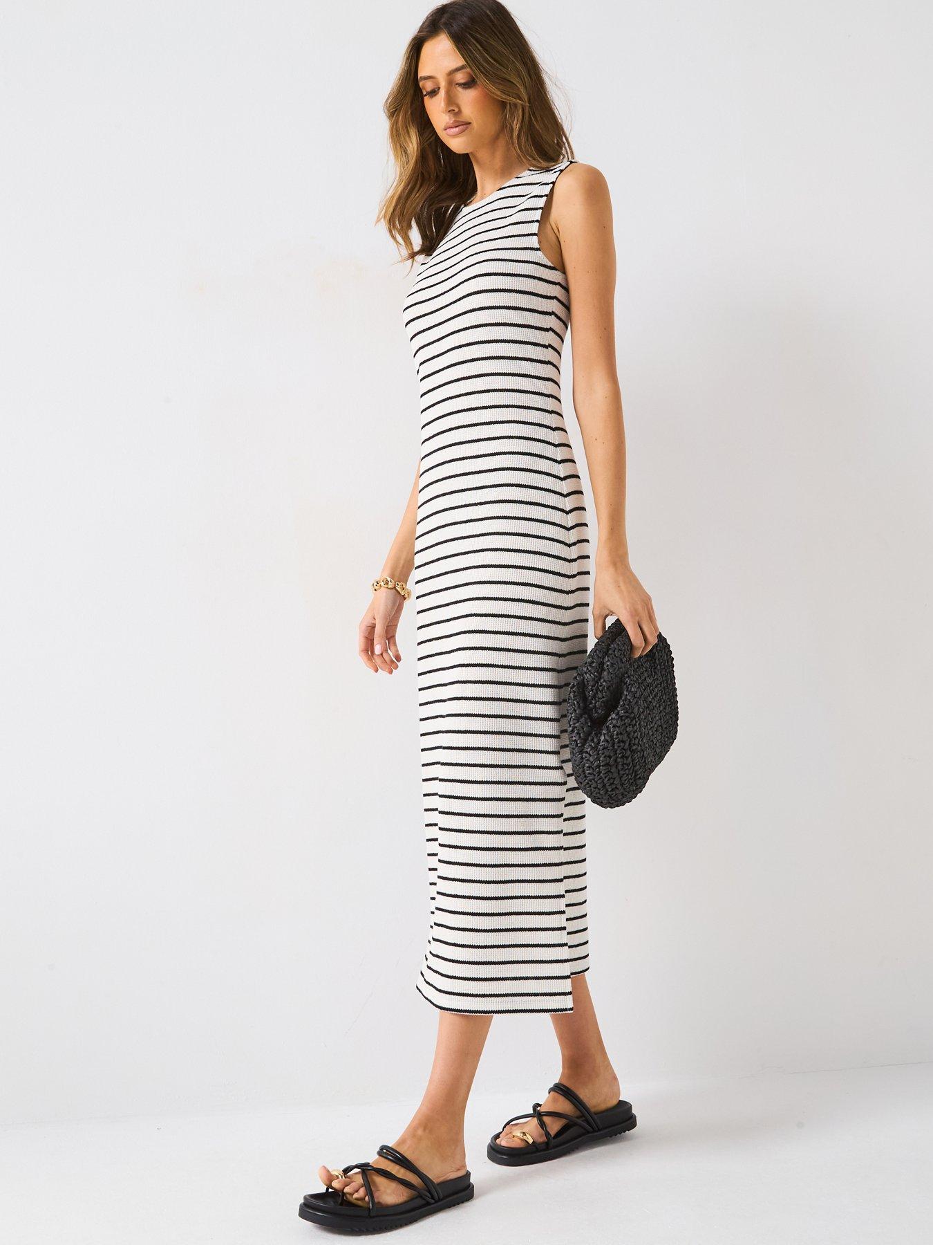  image of v-by-very-textured-column-dress-white