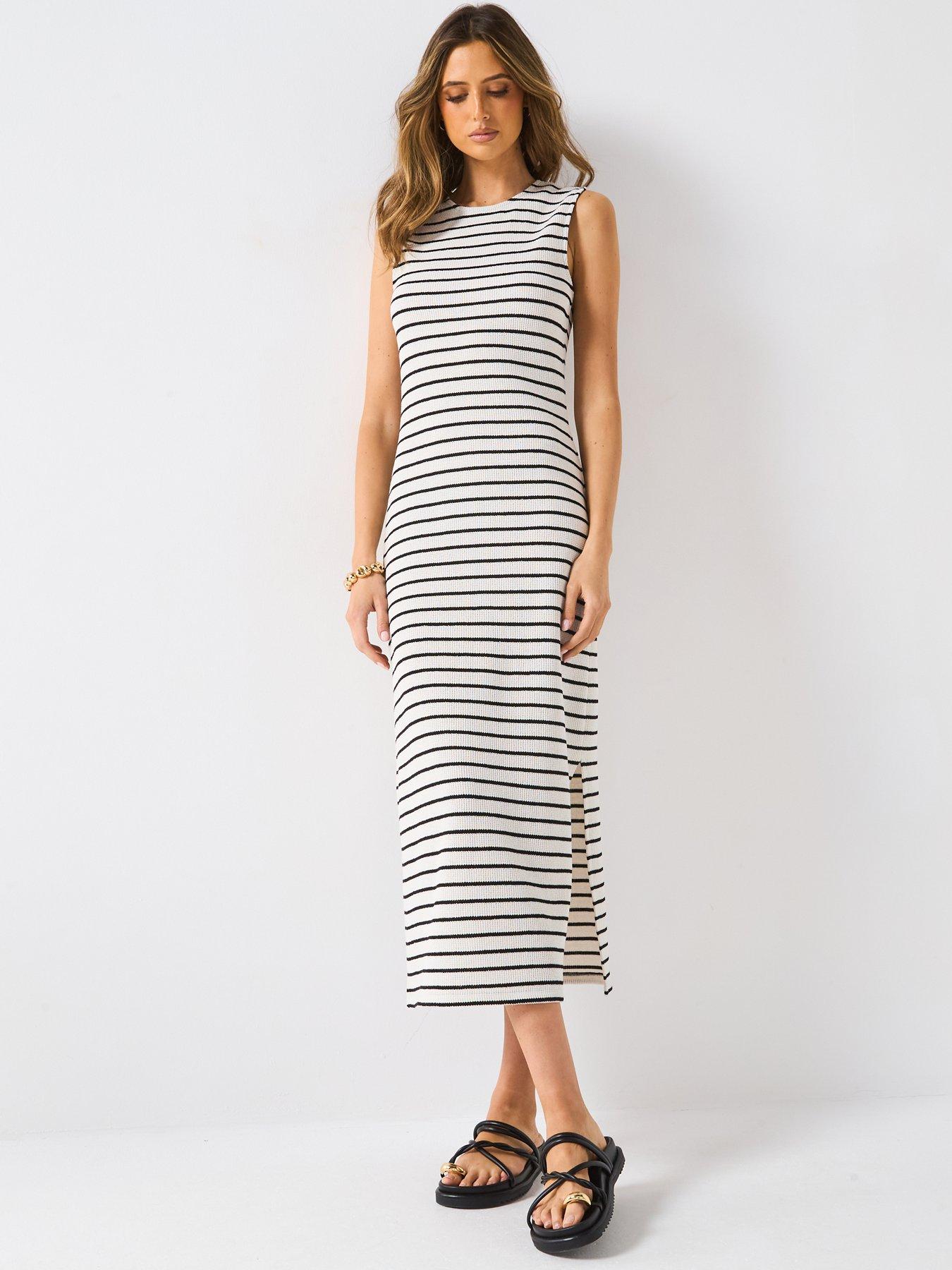  image of v-by-very-textured-column-dress-white