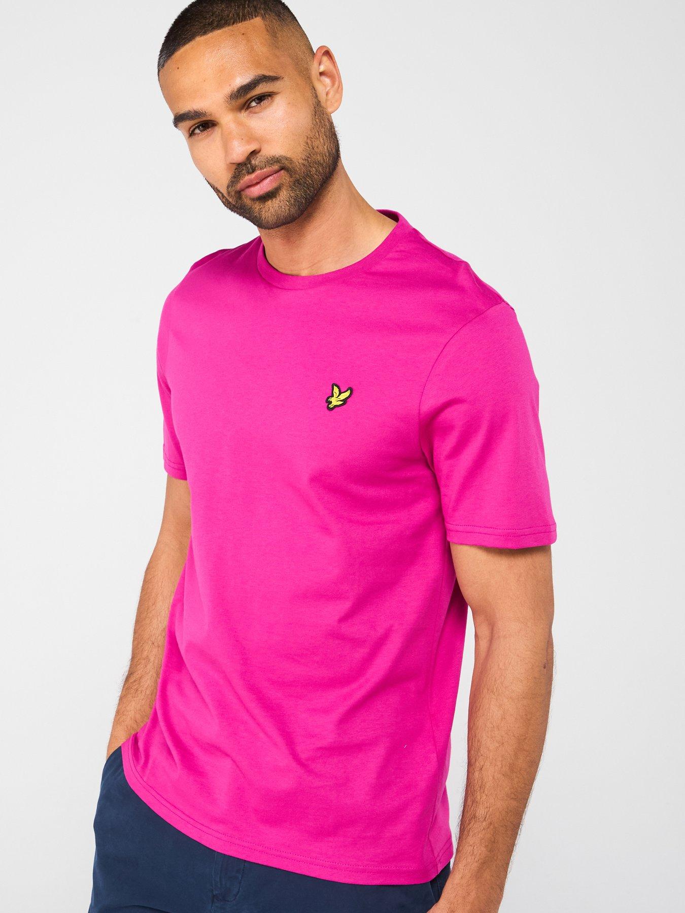 front image of lyle-scott-plain-t-shirt-pink