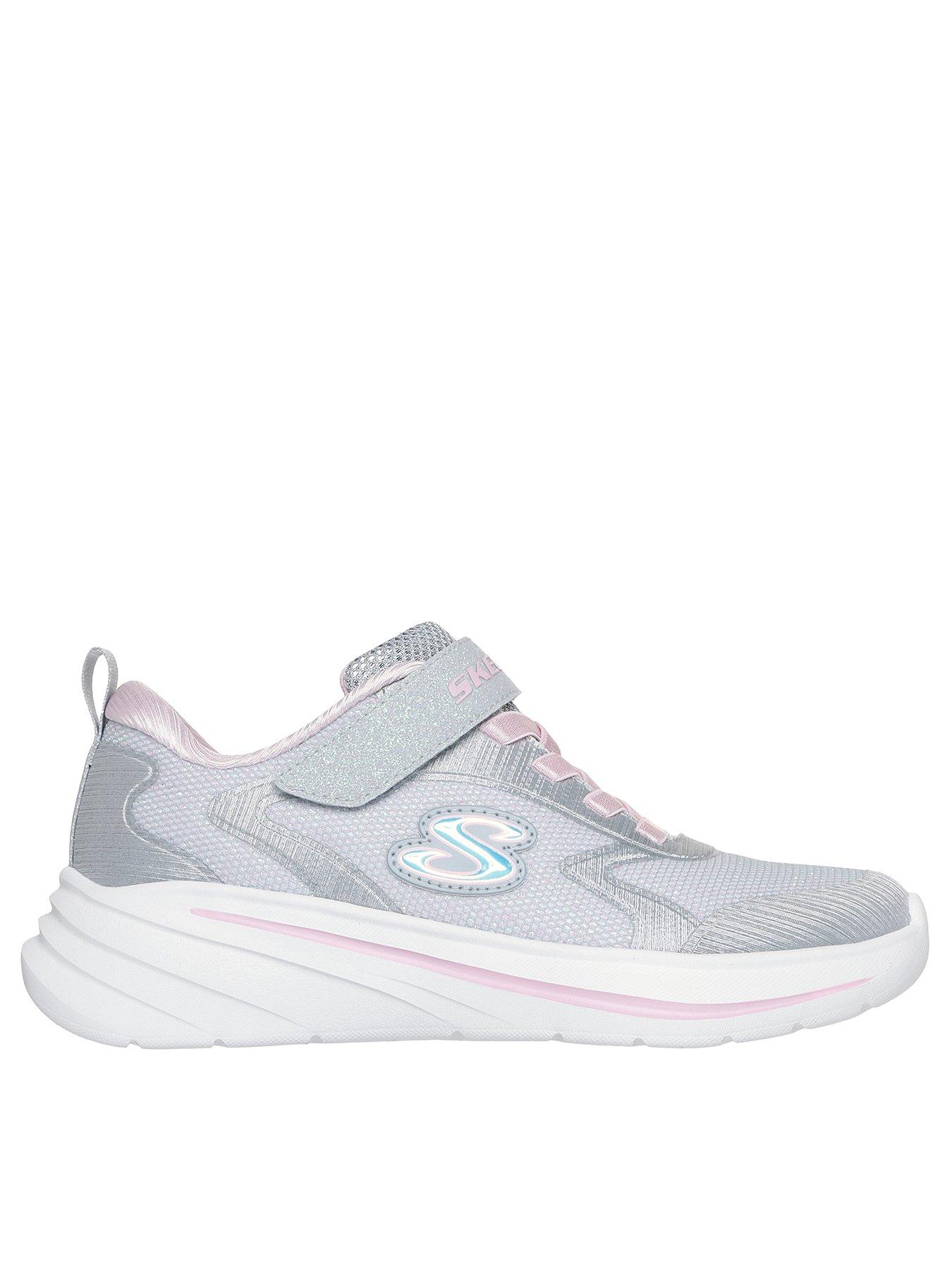 Skechers Gore And Strap Sparkle Mesh Sneaker W/ Satin Overlays