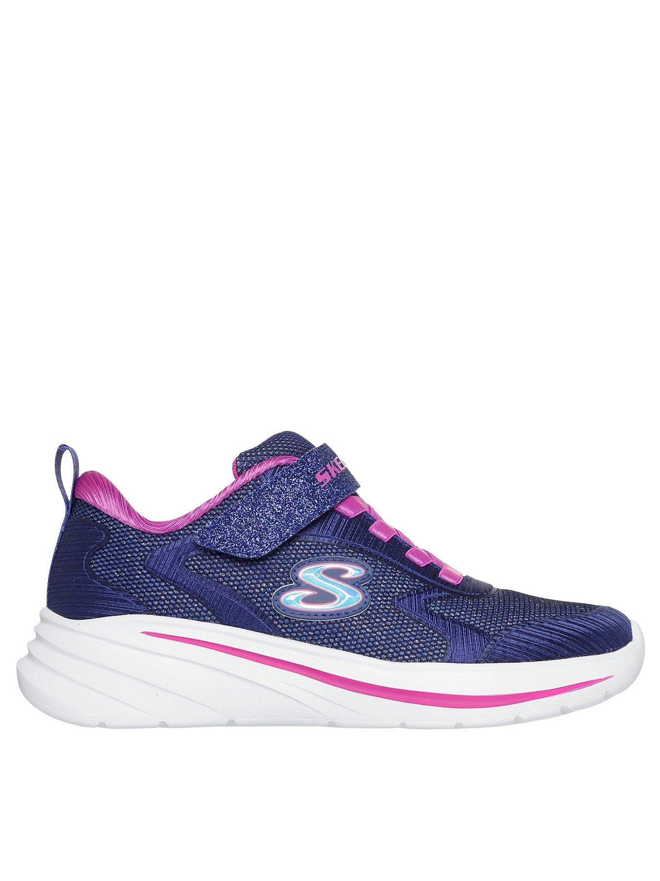 Skechers Gore And Strap Sparkle Mesh Sneaker W/ Satin Overlays