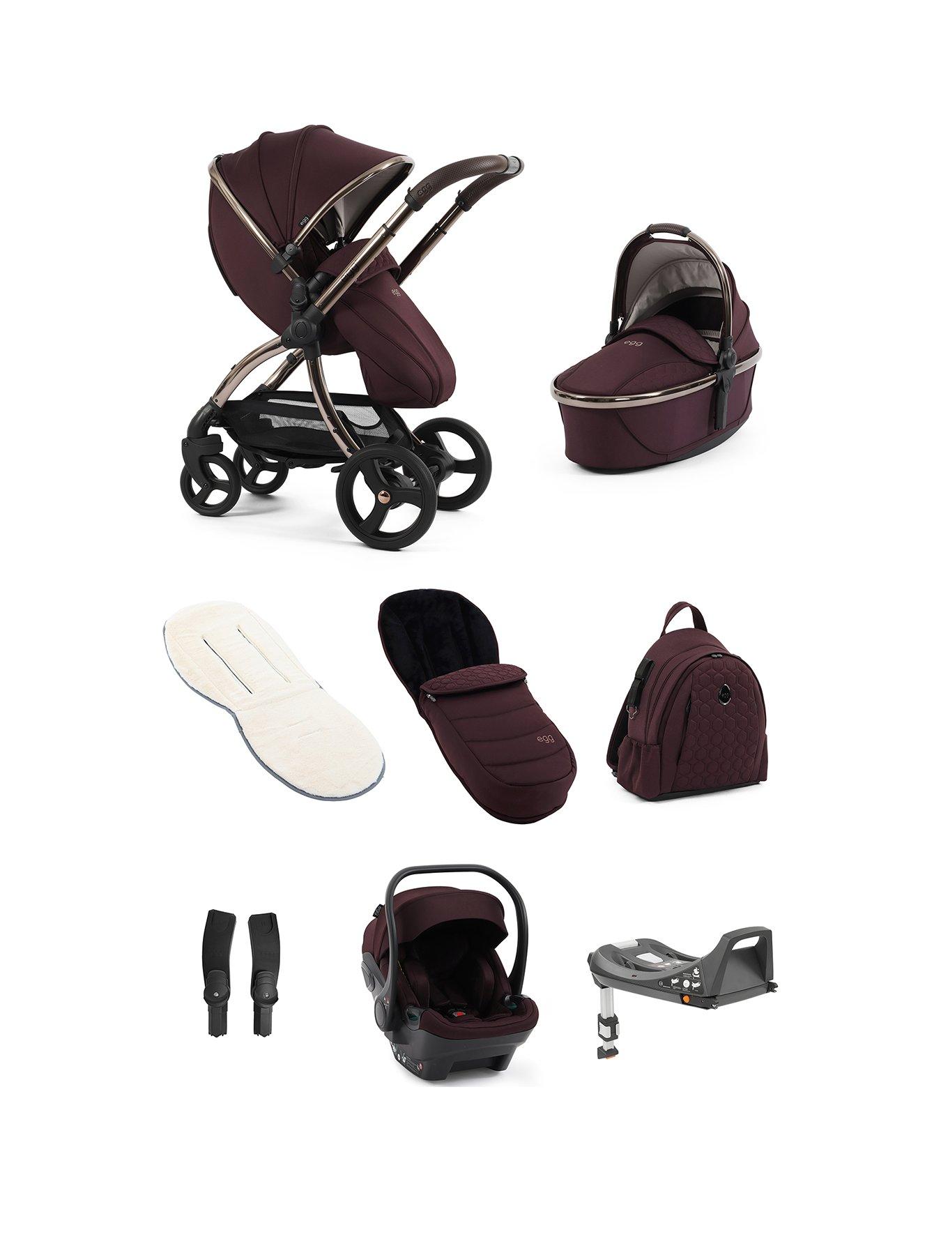 undefined Luxury Bundle with Egg Shell Car Seat - Mulberry