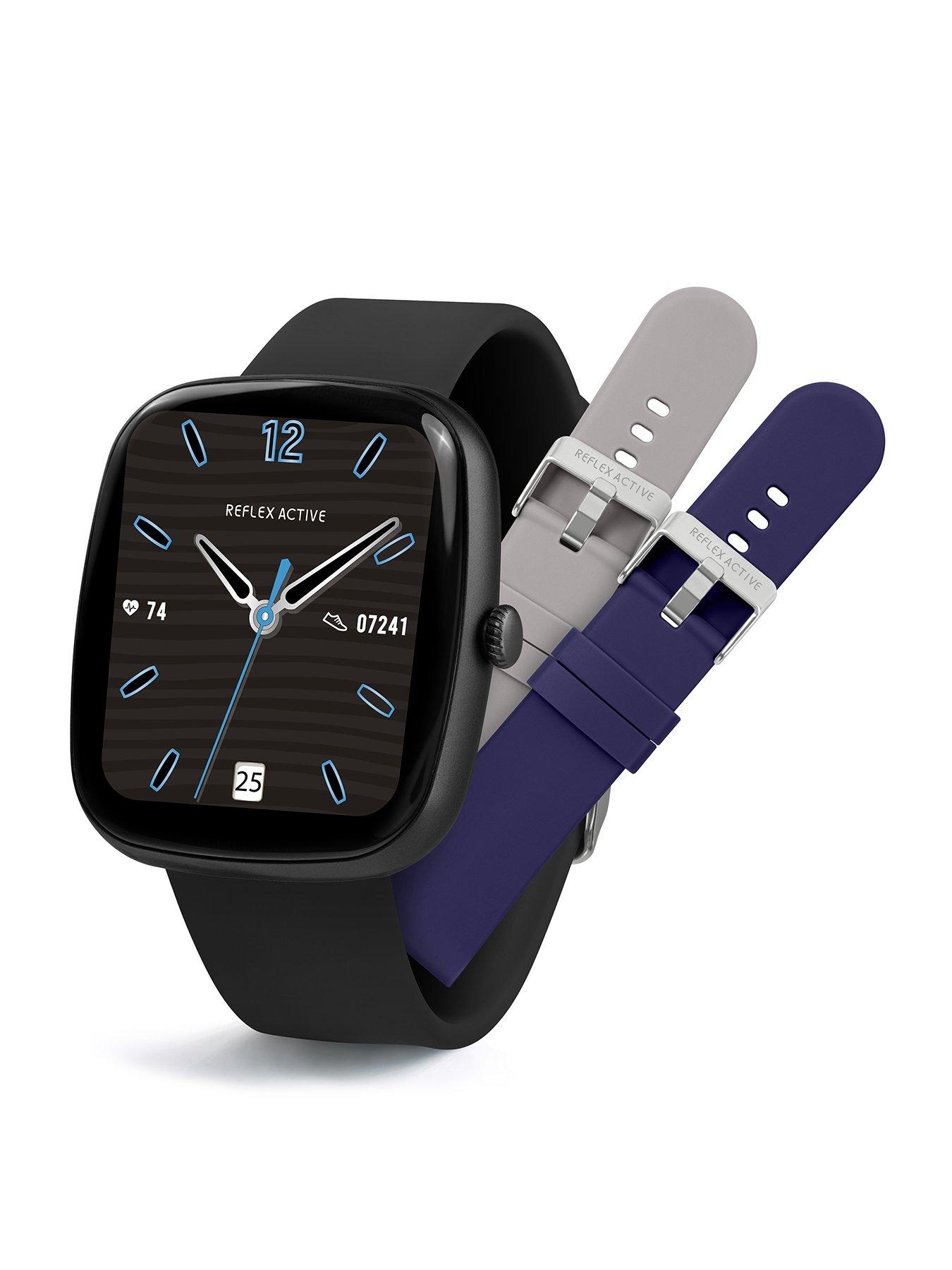  image of reflex-active-series-50-smart-black-calling-watch-interchangeable-set