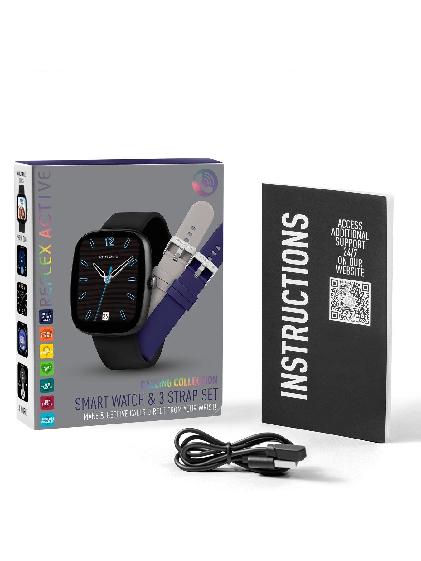  image of reflex-active-series-50-smart-black-calling-watch-interchangeable-set